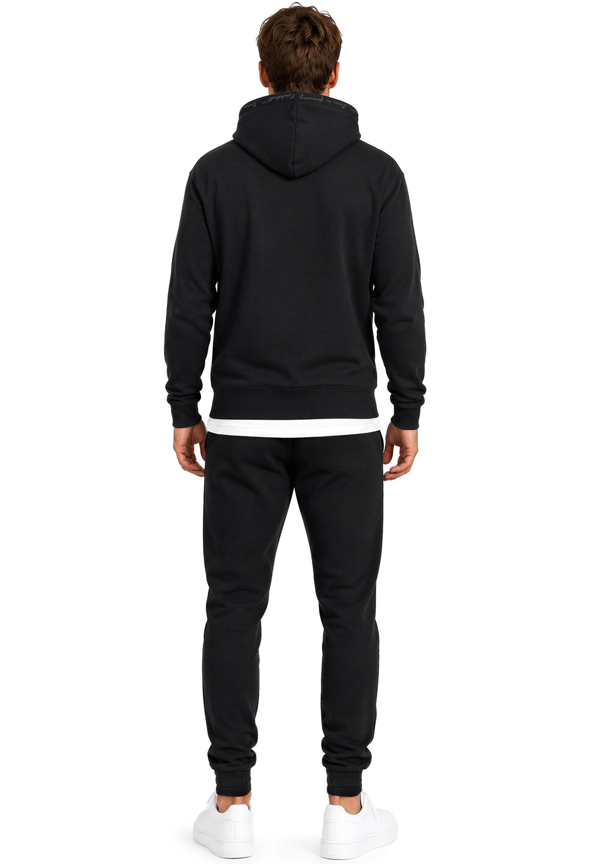 Herren Regular Fit Hoodie Marken-Stick in Black – Reichstadt – Ansicht 10