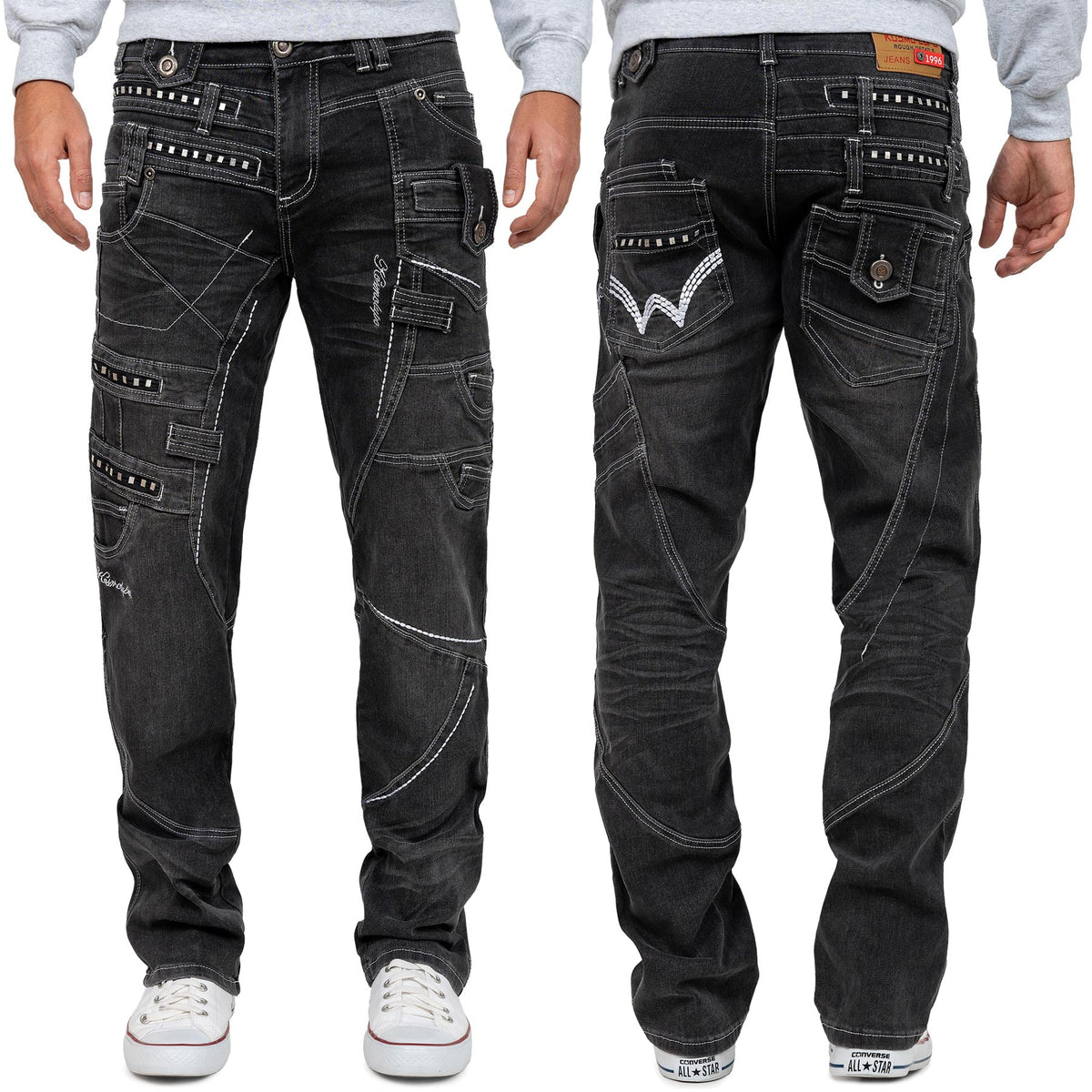 Herren Regular Fit Jeans Stonewashed in Grey – Kosmo Lupo – Ansicht 11