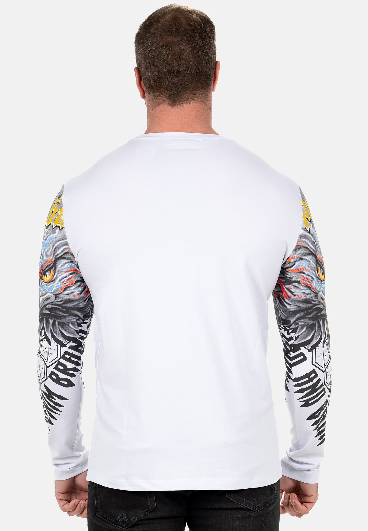 Herren Regular Fit Longsleeve in White – Cipo & Baxx – Ansicht 11