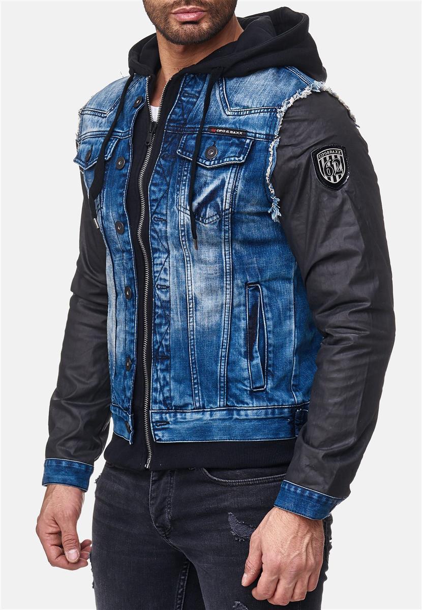 Herren Regular Fit Jacke Denim in Blue – Cipo & Baxx – Ansicht 12