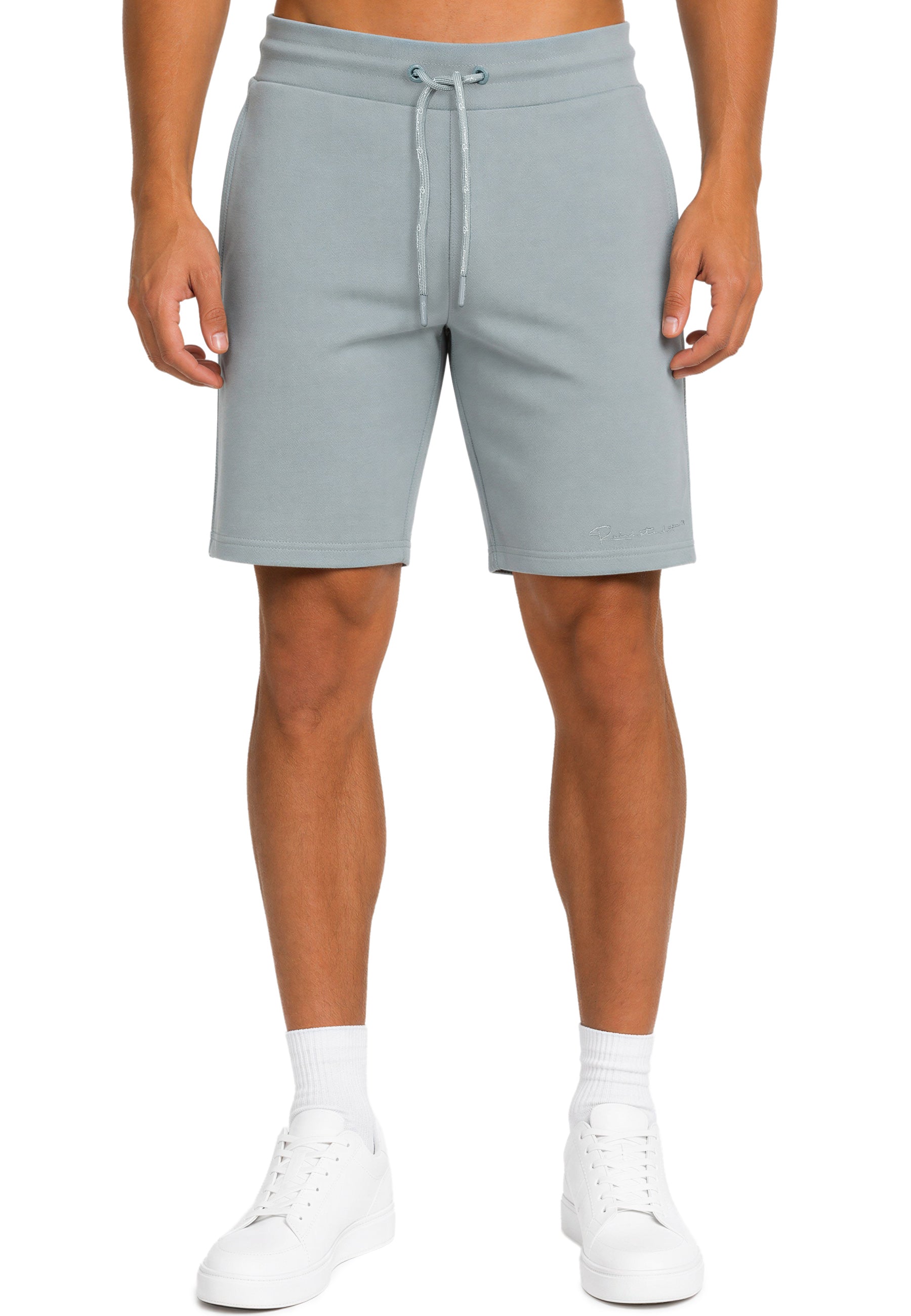 Herren Regular Fit Shorts Marken-Stick 23RS036 - Grey