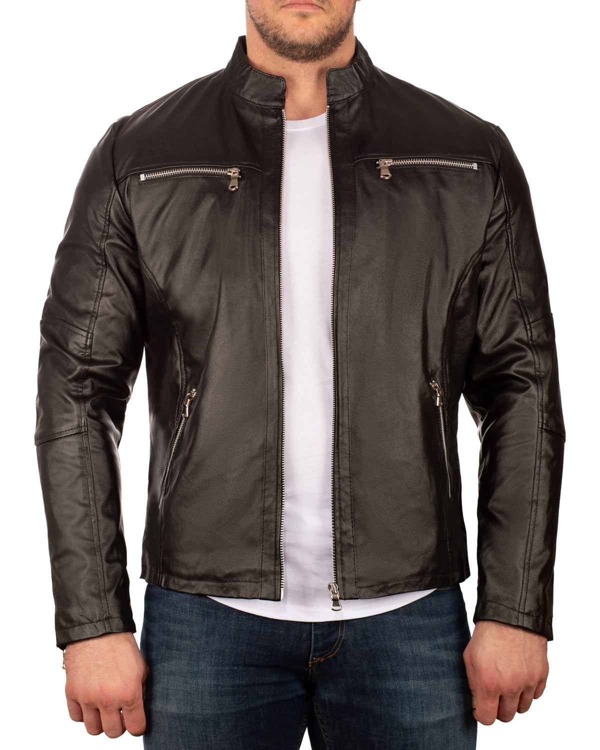 Herren Slim Fit Jacke in Black – Reichstadt