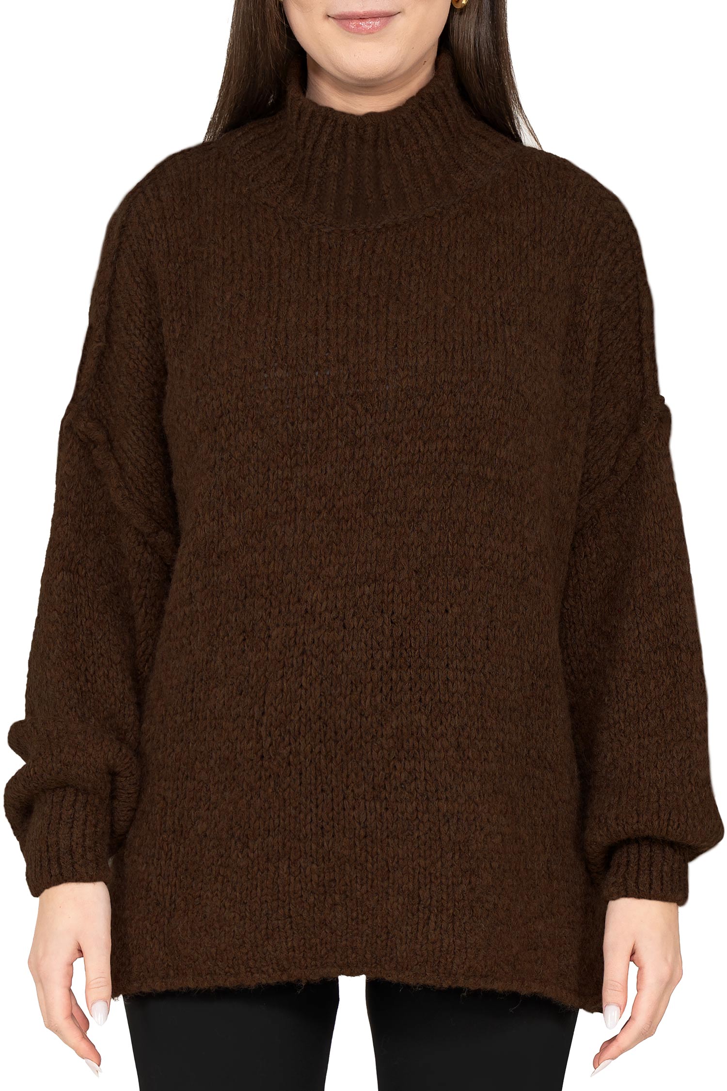 Damen Relaxed Fit Strickpullover in Brown – Reichstadt
