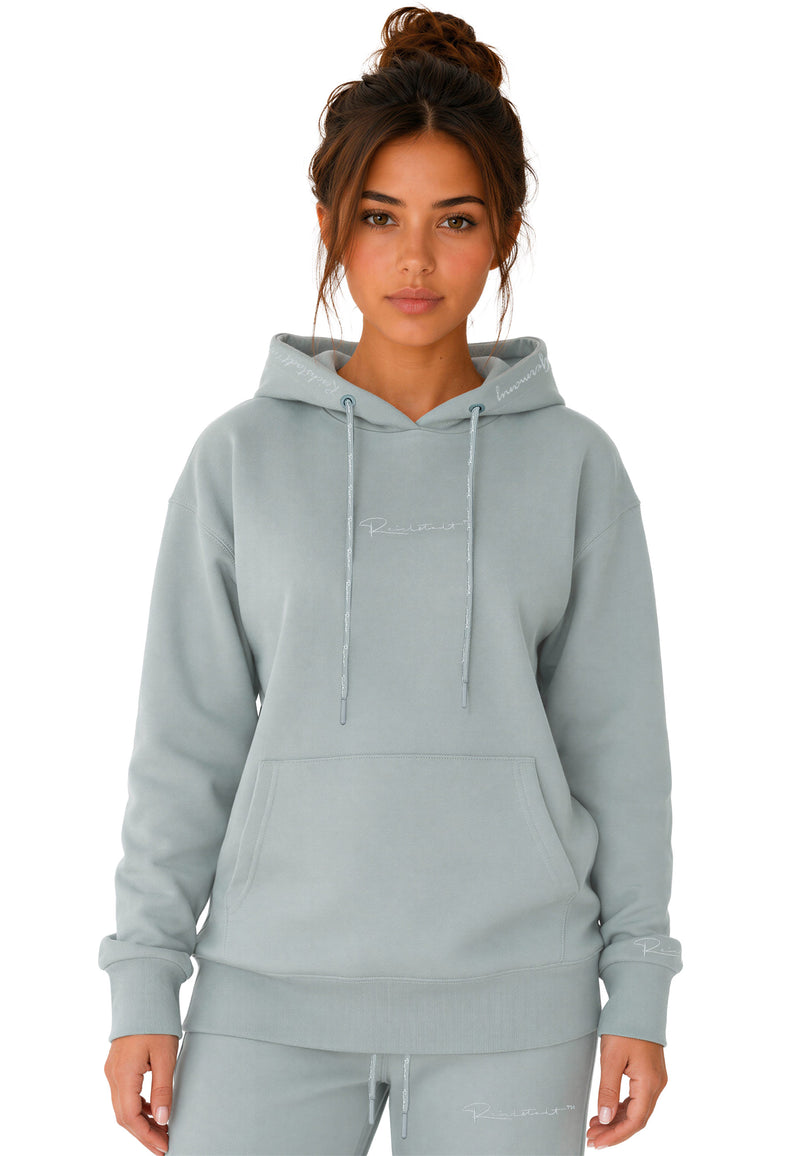 Damen Relaxed Fit Hoodie Marken-Stick 23RSW038 - Grey
