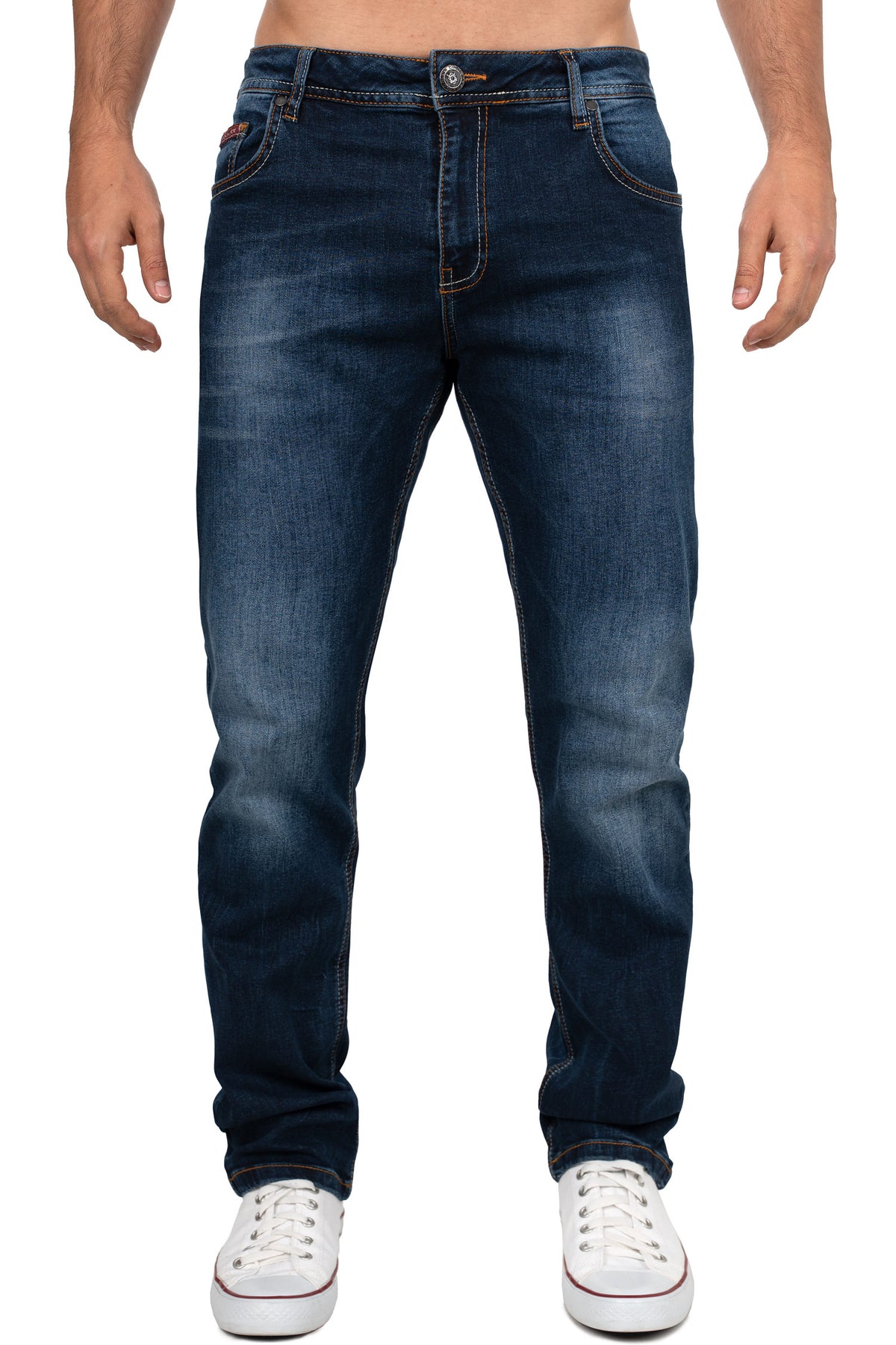Herren Slim Fit Jeans Stonewashed CD820 - Dark Blue