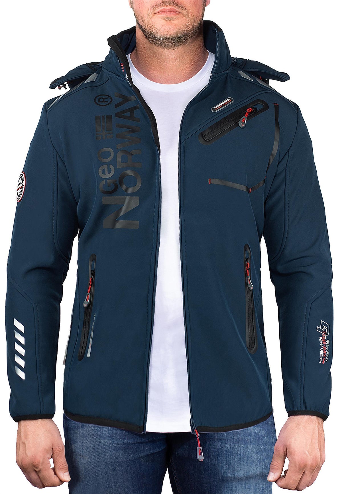 Herren Regular Fit Softshelljacke royaute in Navy/Black – Geographical Norway