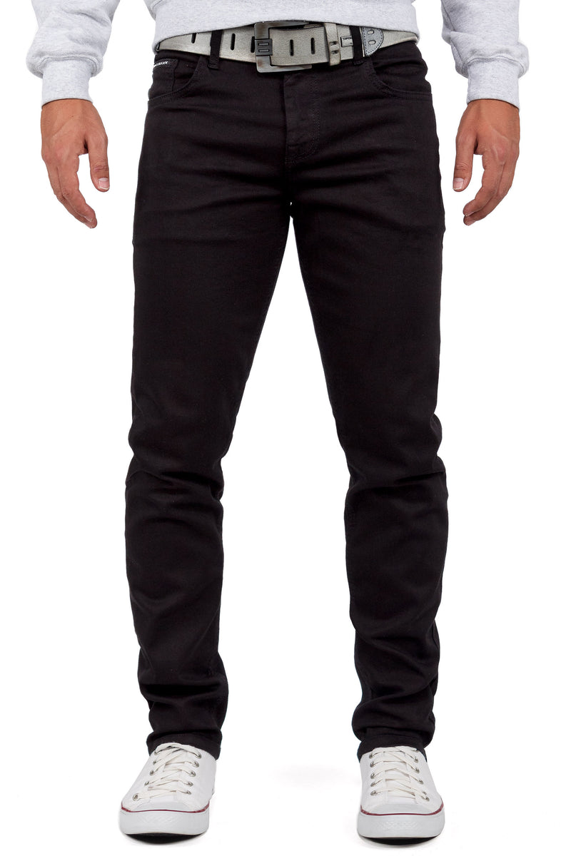 Herren Slim Fit Jeans Stonewashed in Black – Cipo & Baxx