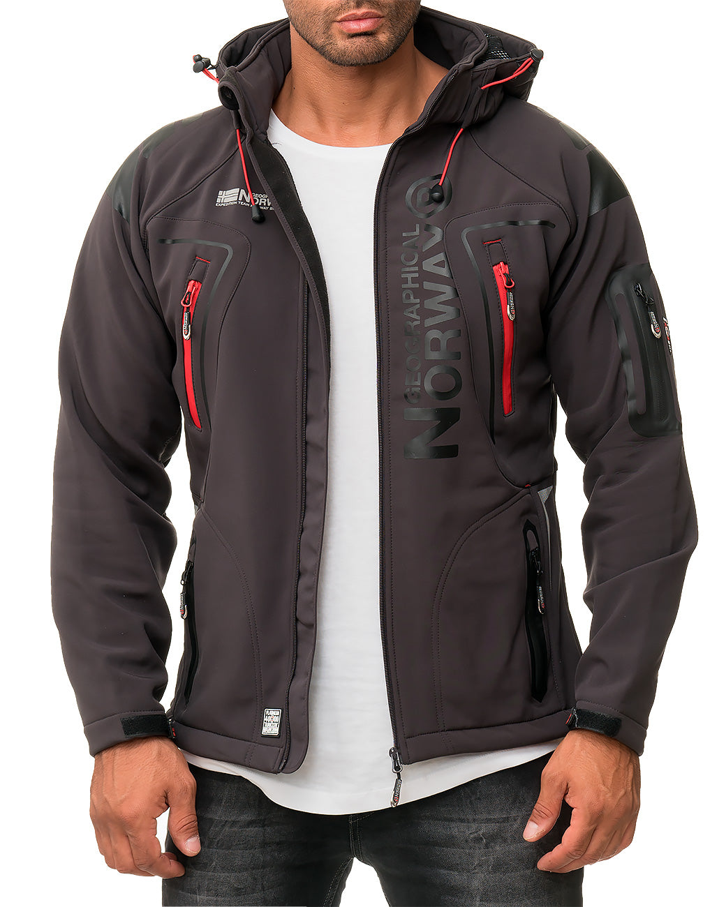 Herren Regular Fit Softshelljacke techno men in Dark Grey – Geographical Norway