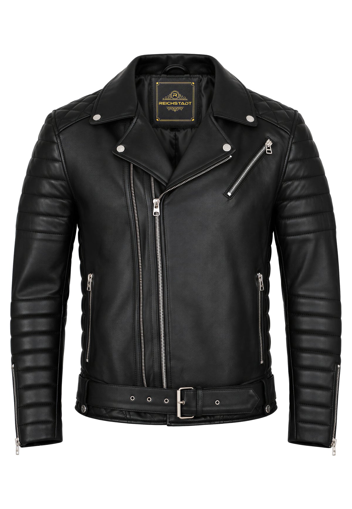 Herren Slim Fit Echtleder Jacke RS001LUX - Black