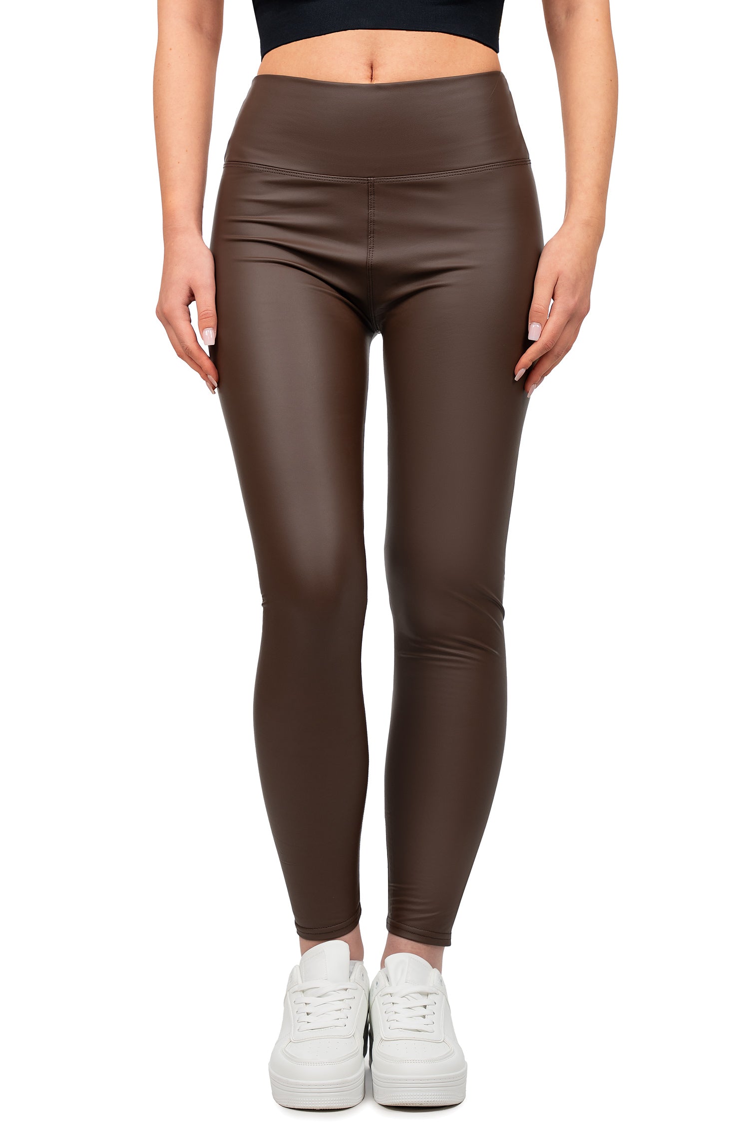Damen Skinny Fit Hose High Waist in Dark Brown – Reichstadt