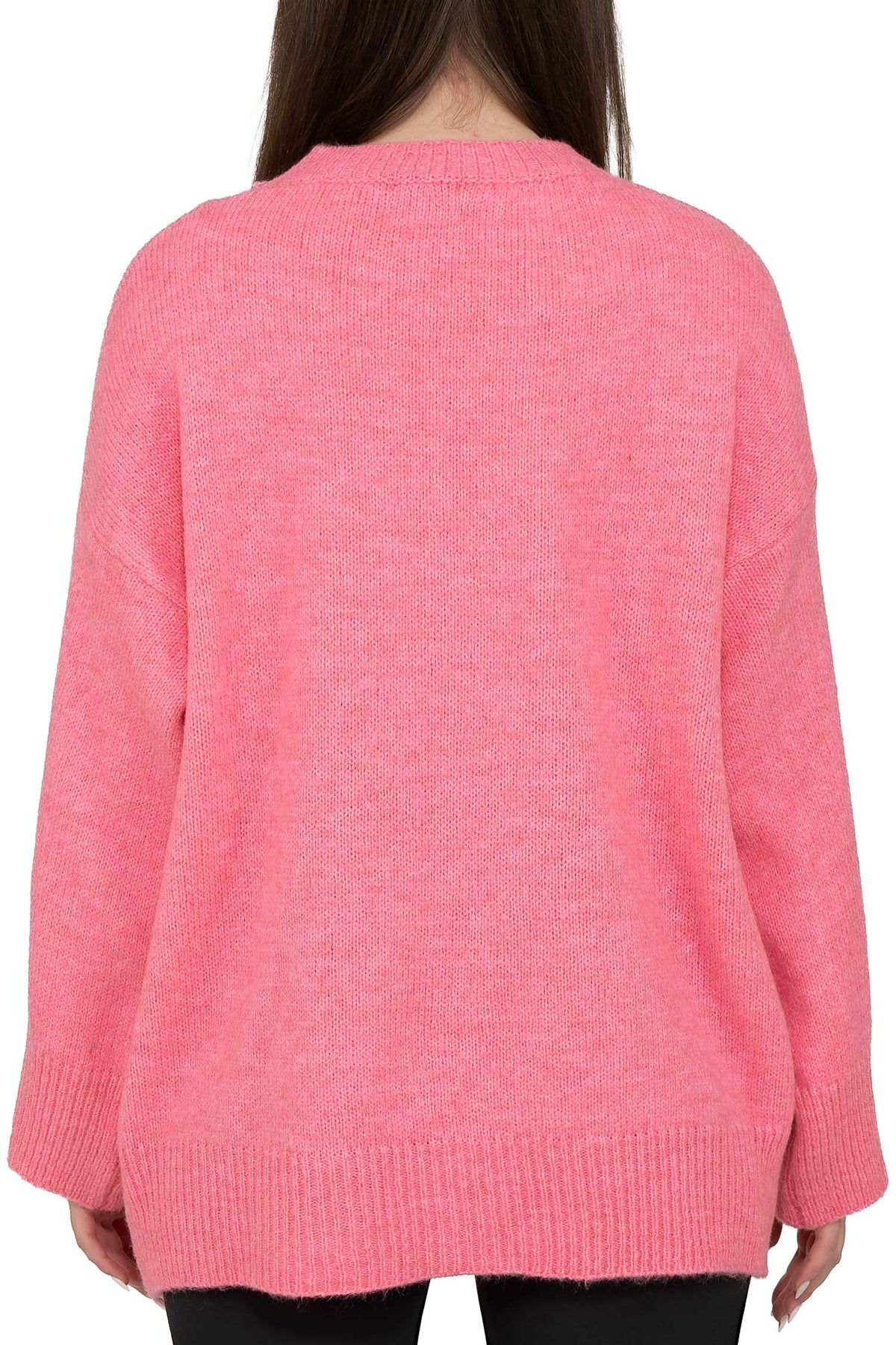 Damen Oversized Strickpullover in Baby Rosa – Reichstadt – Ansicht 2