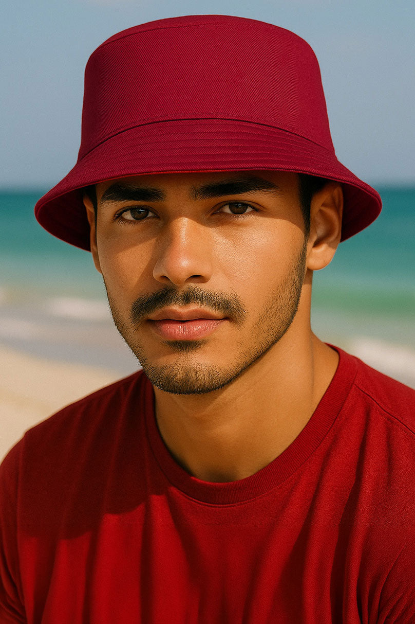 Herren Regular Fit Anglerhut 25RS074 - Burgundy