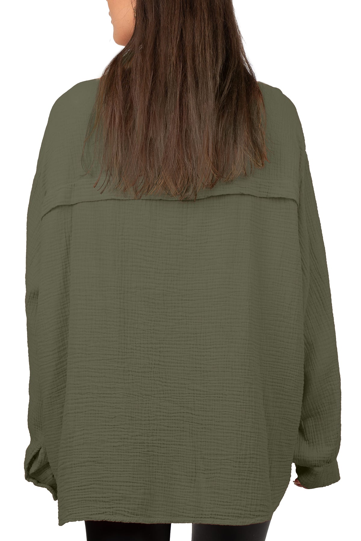 Damen Relaxed Fit Bluse Musselin 25RSW080 - Khaki