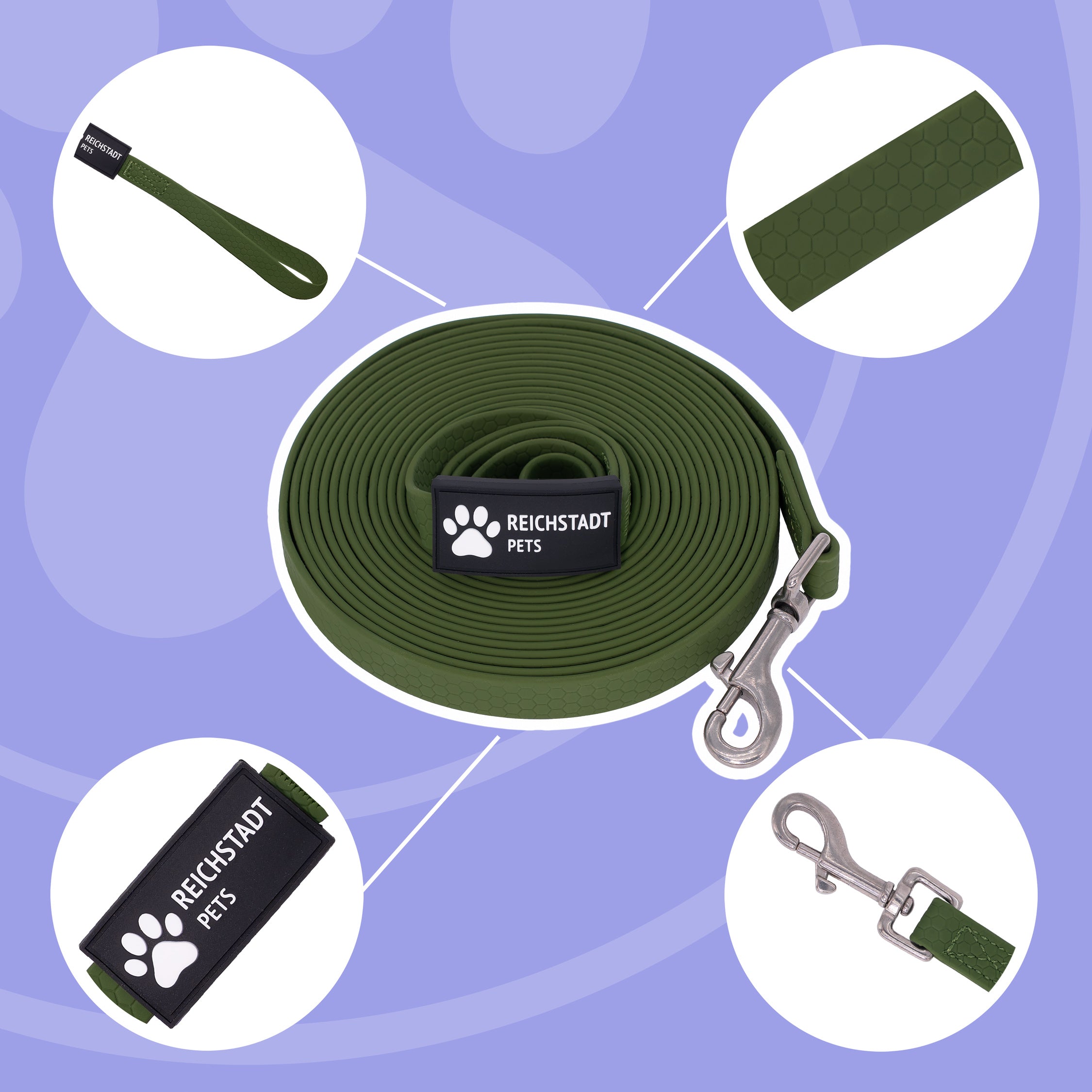 RS Pets Hundeleine Texturierte PVC 25RSP085 - Green