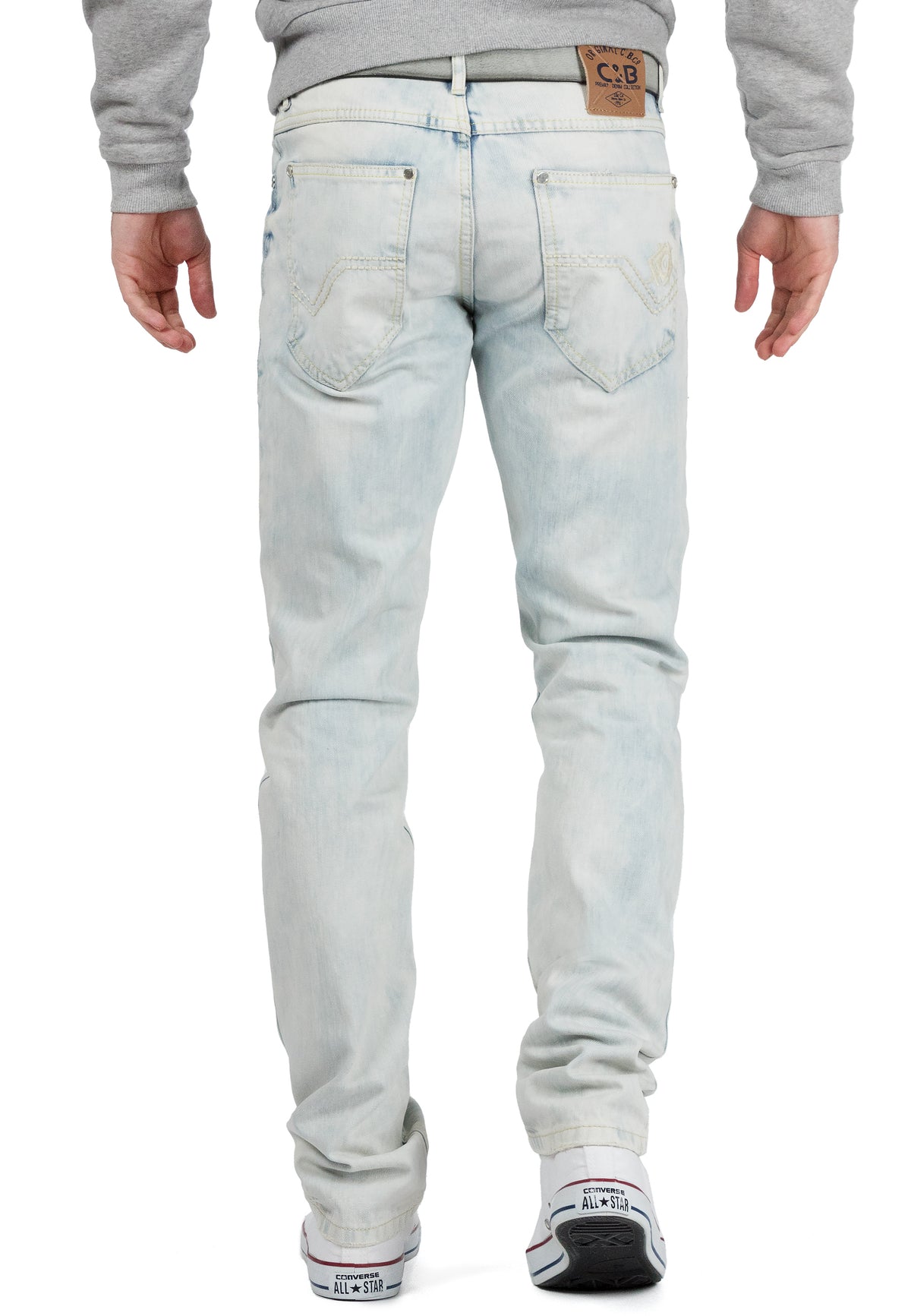 Herren Regular Fit Jeans Stonewashed CD319X - Light Blue