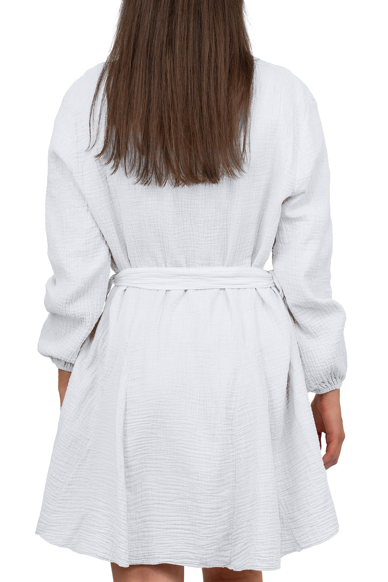 Damen Oversized Sommerkleid Musselin 25RSW075 - White