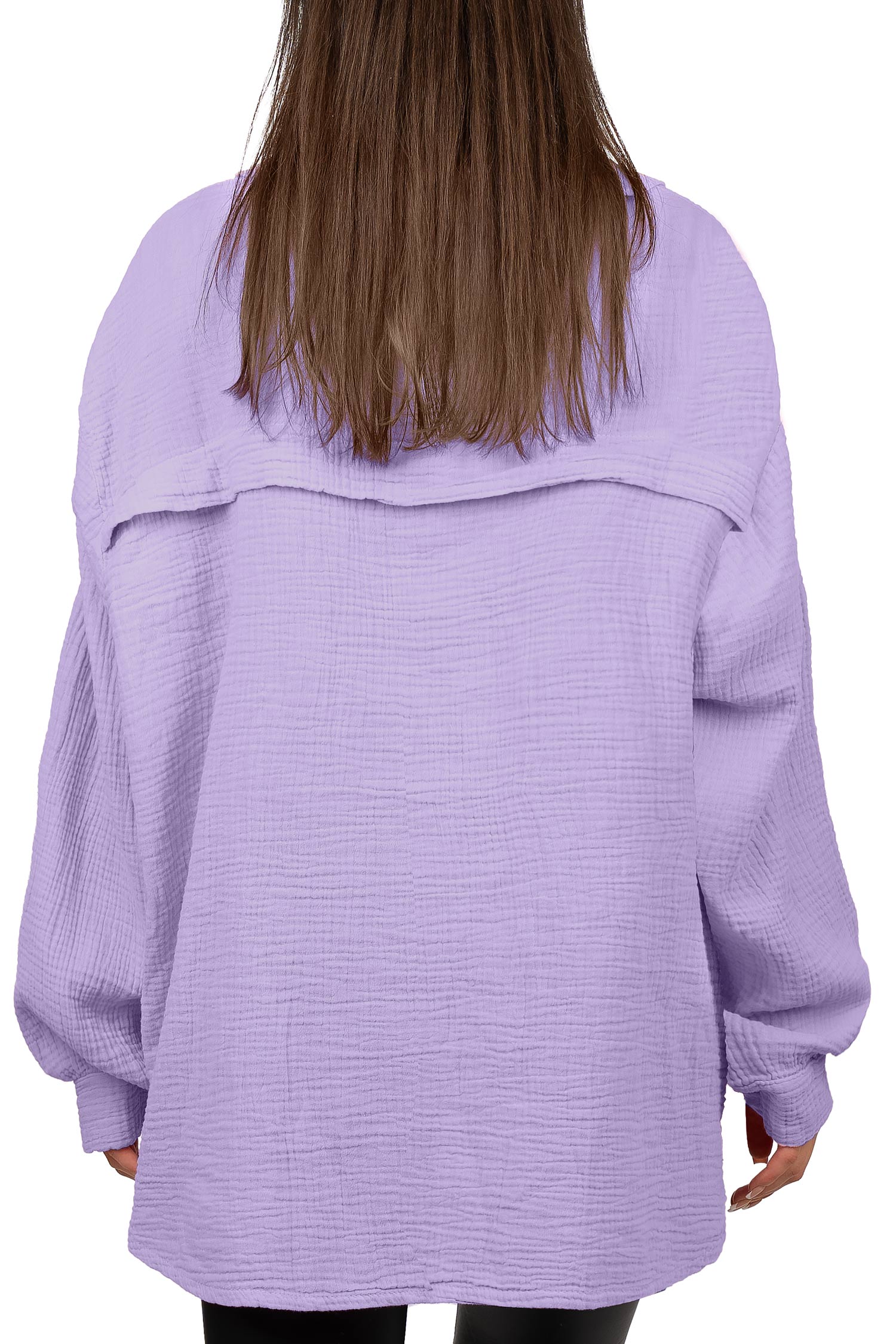 Damen Relaxed Fit Bluse Musselin 25RSW080 - Purple