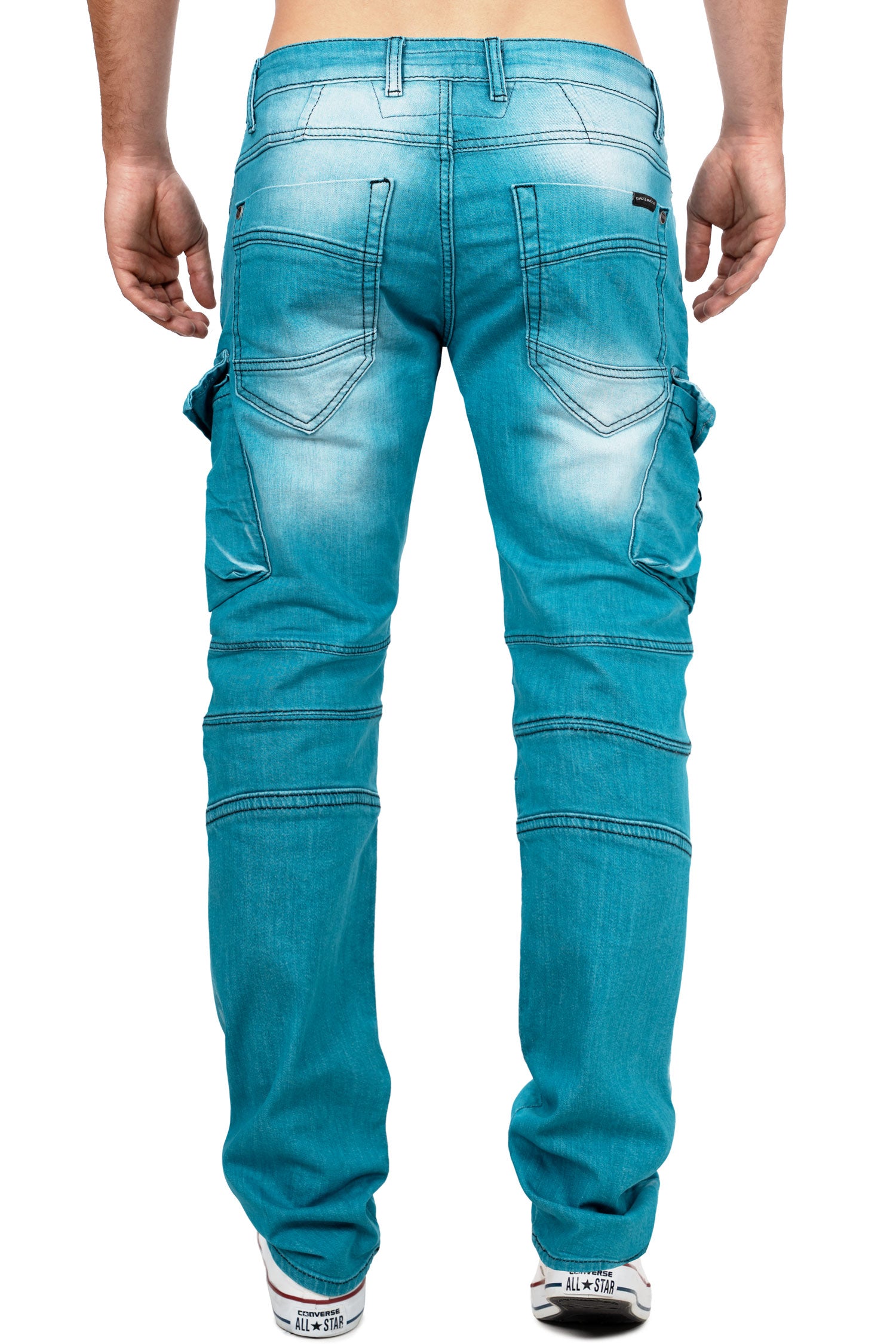 Herren Regular Fit Jeans Stonewashed CD523 - Green