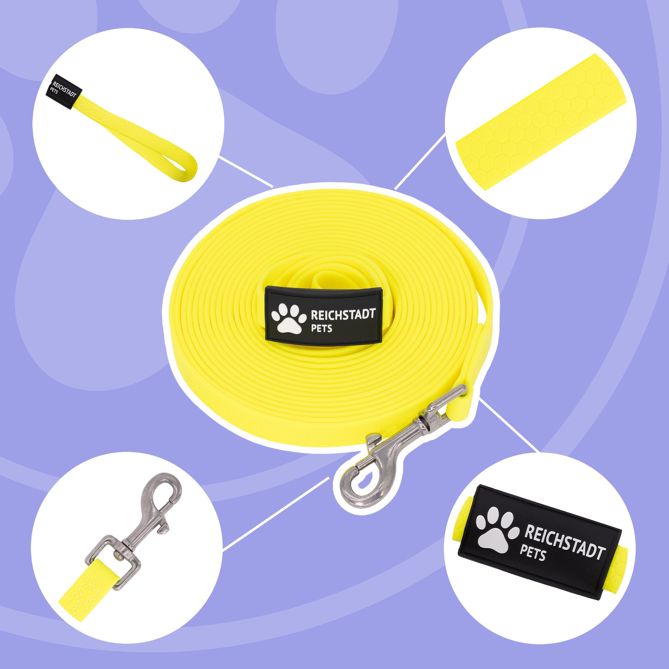 RS Pets Hundeleine Texturierte PVC 25RSP085 - Yellow