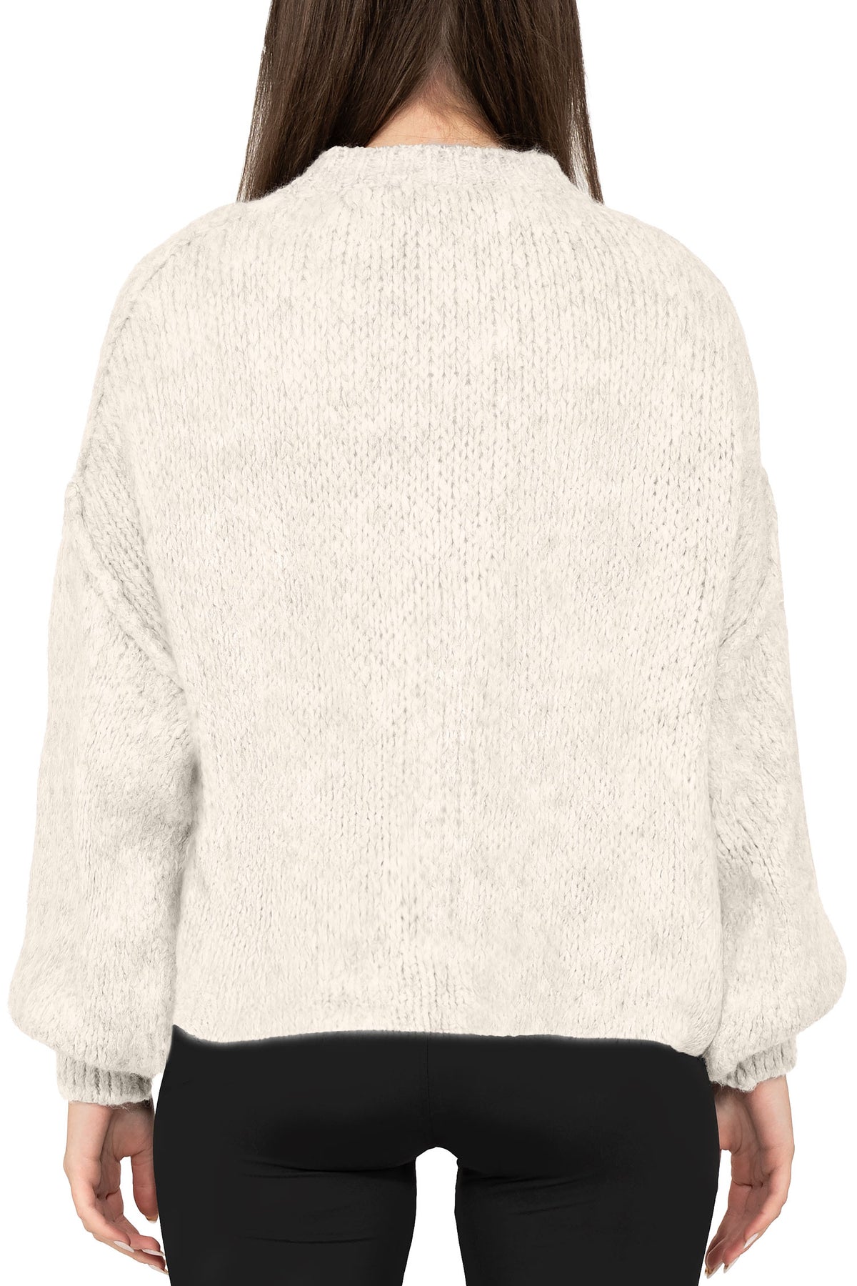 Damen Relaxed Fit Strickpullover in Beige – Reichstadt – Ansicht 2