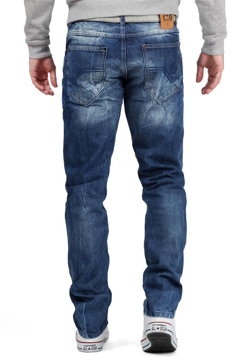 Herren Regular Fit Jeans Stonewashed CD319Y - Blue