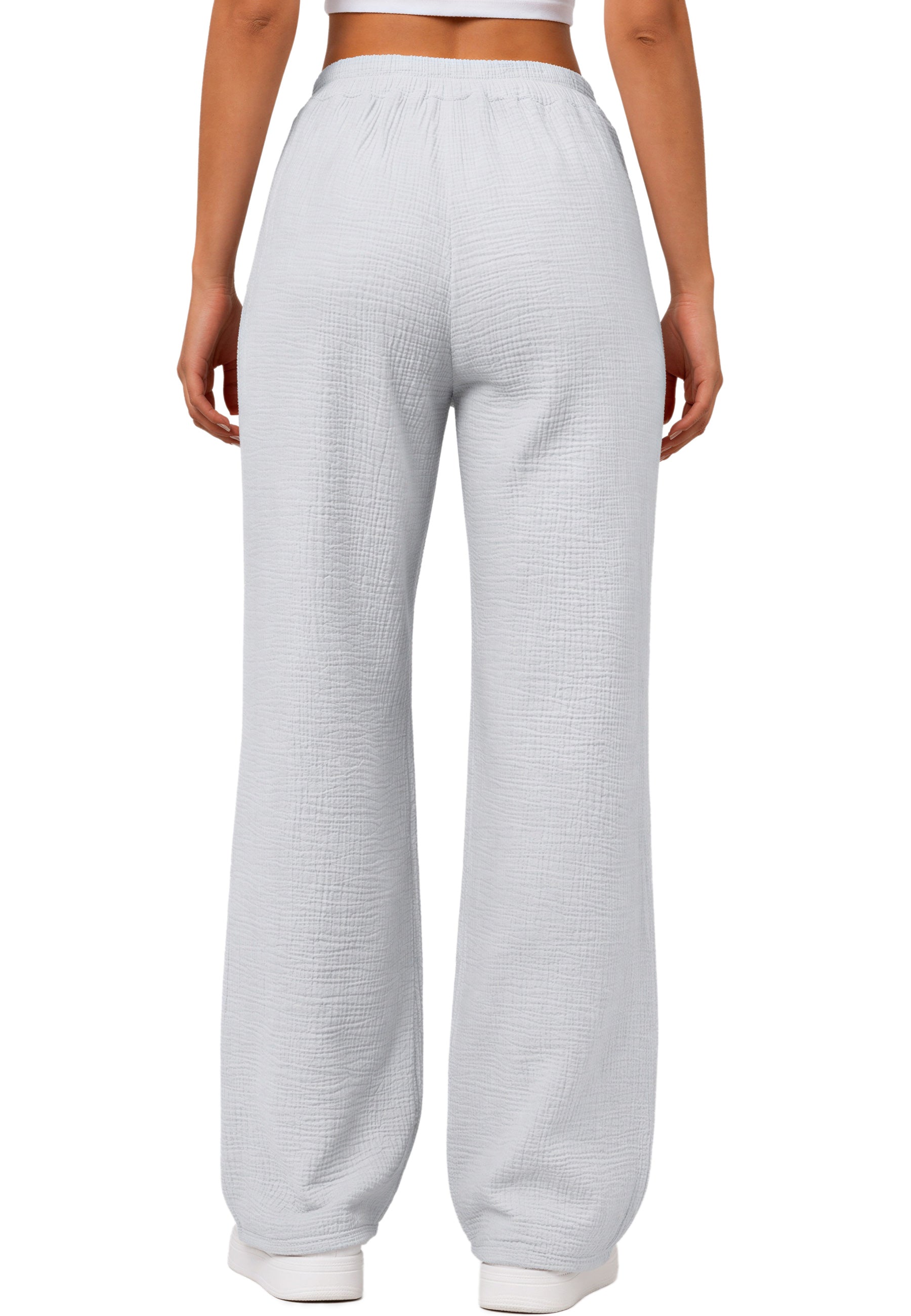 Damen Oversized Hose Musselin 25RSW082 - Grey