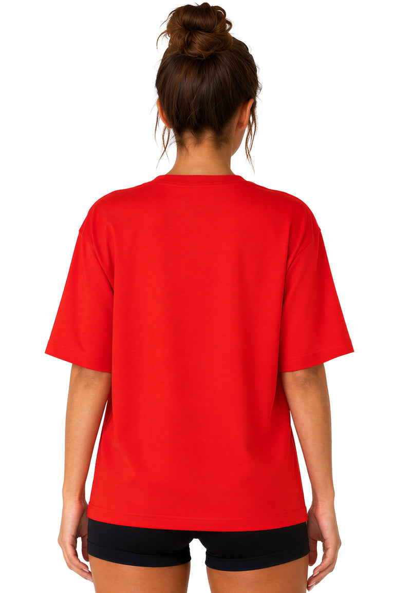 Damen Regular Fit T-Shirt Shoulder Drop 25RSW071 Red - mehrfarbig