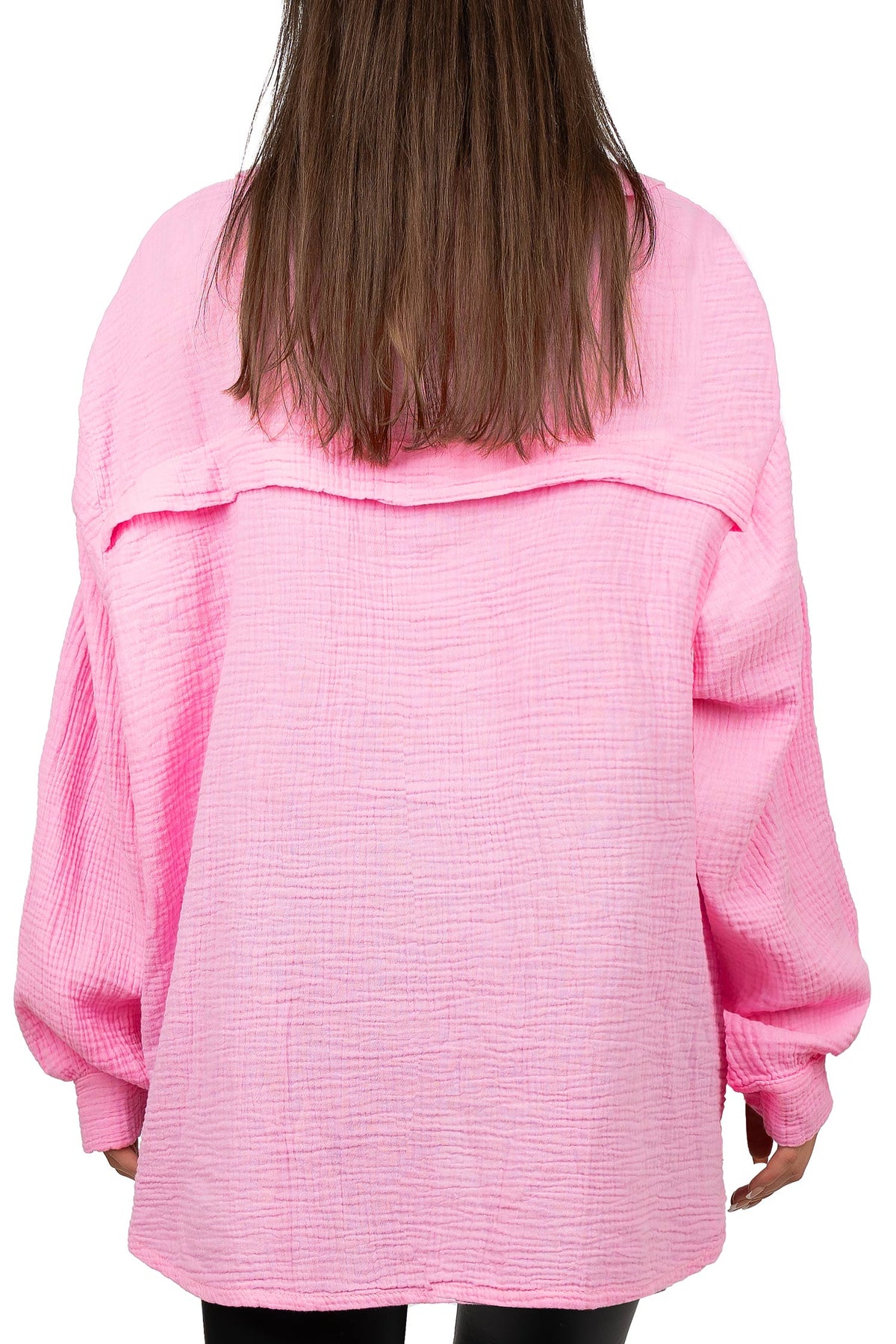 Damen Relaxed Fit Bluse Musselin 25RSW080 - Pink