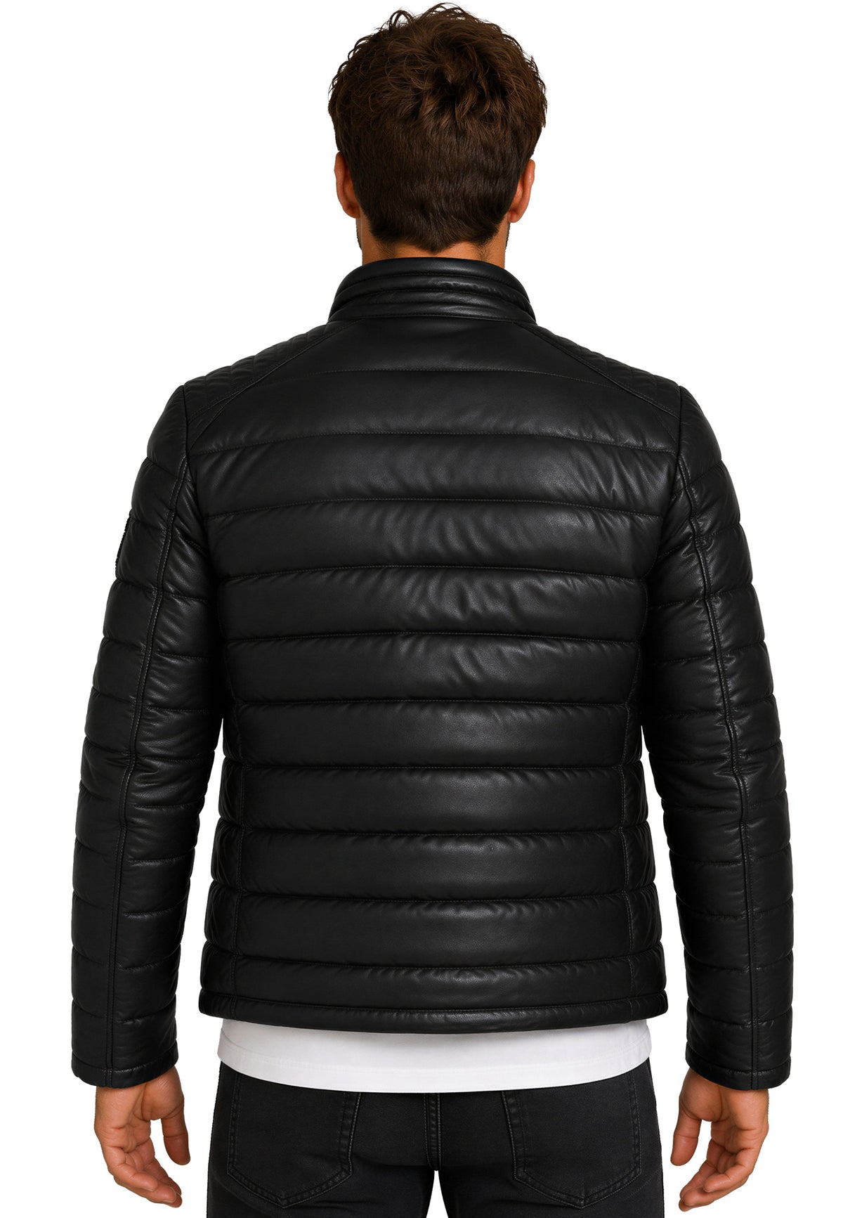 Herren Regular Fit Jacke Echtleder 19RS016 - Black