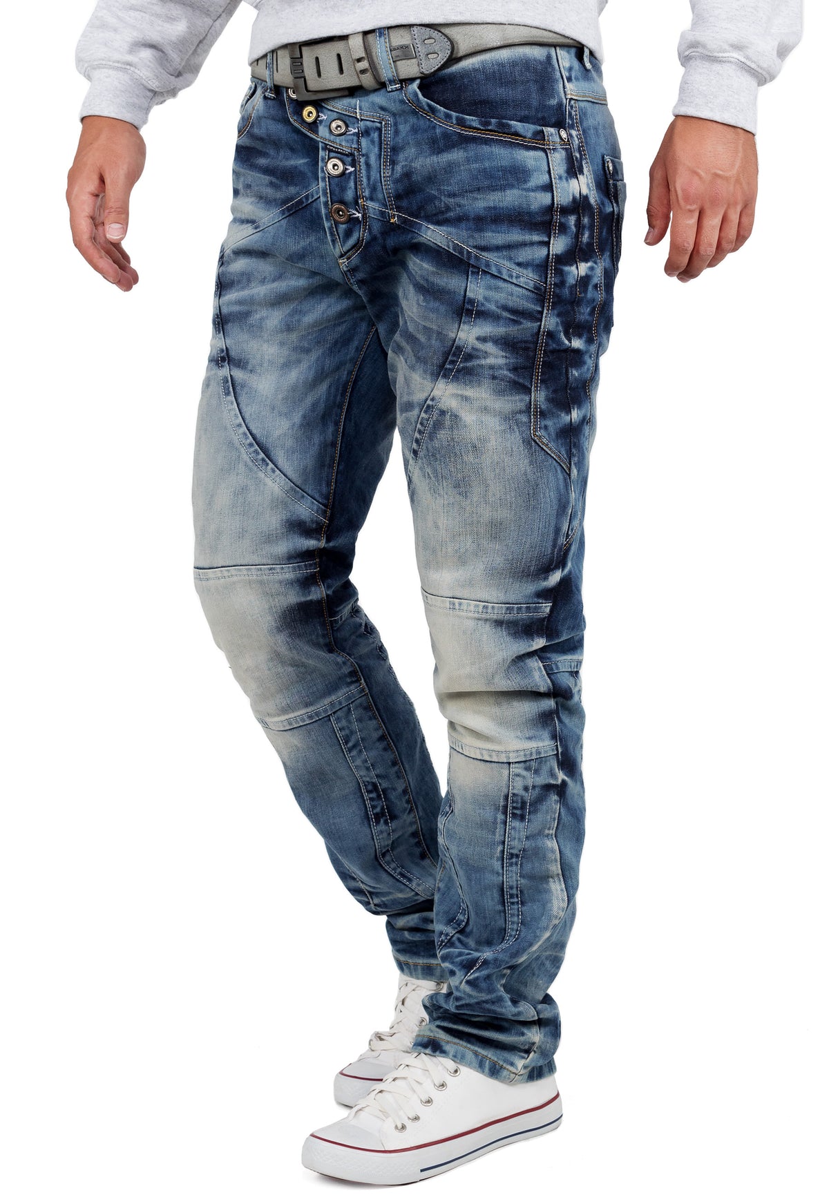 Herren Regular Fit Jeans Stonewashed in Blue – Cipo & Baxx – Ansicht 3