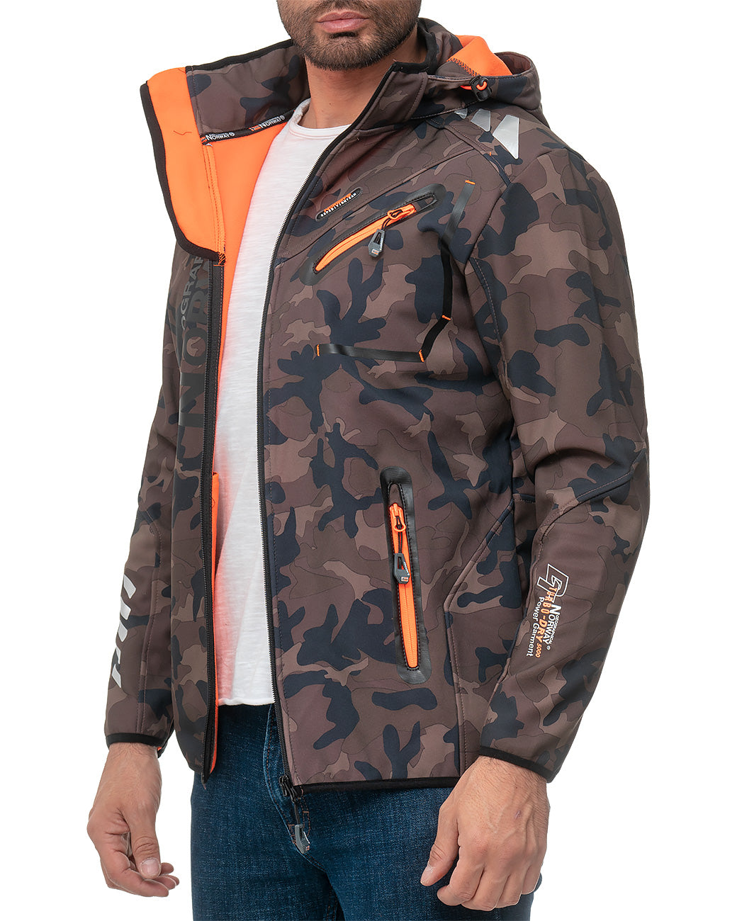 Herren Regular Fit Softshelljacke royaute men in Kaki-Orange – Geographical Norway – Ansicht 3