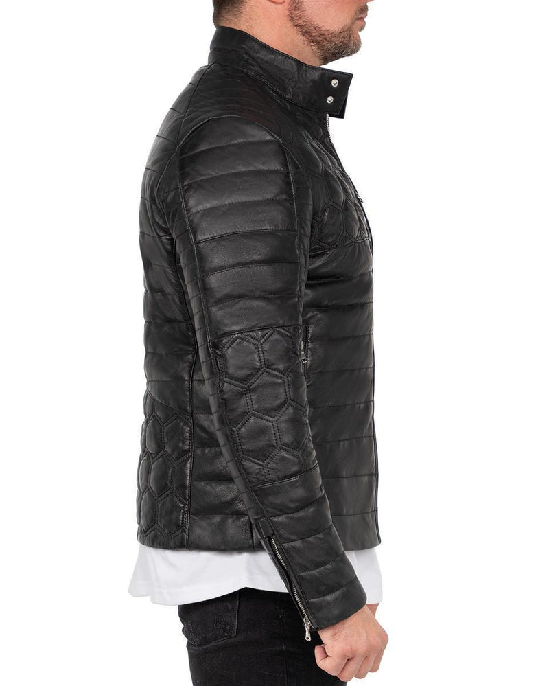 Reichstadt Herren Slim Fit Lederjacke Schwarz (Modell 22RS31LUX) - Ansicht 3