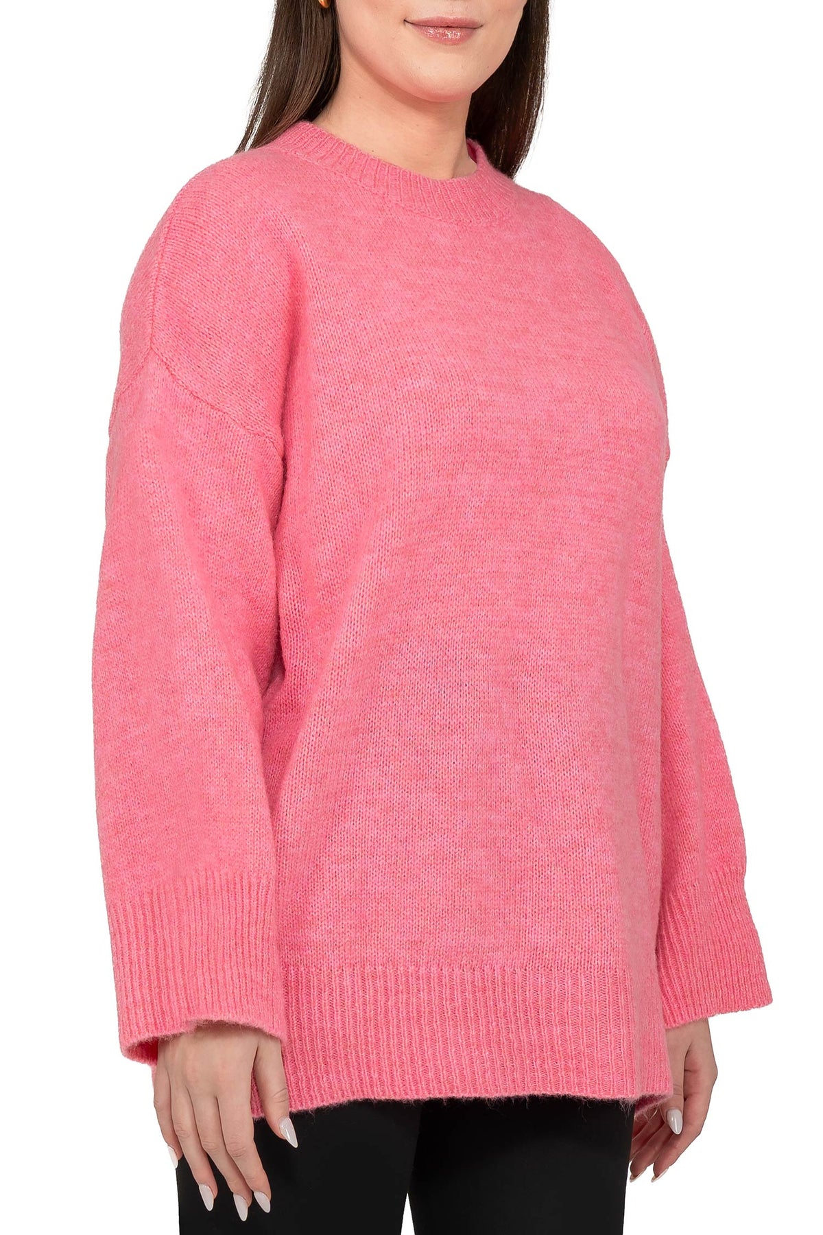 Damen Oversized Strickpullover in Baby Rosa – Reichstadt – Ansicht 3