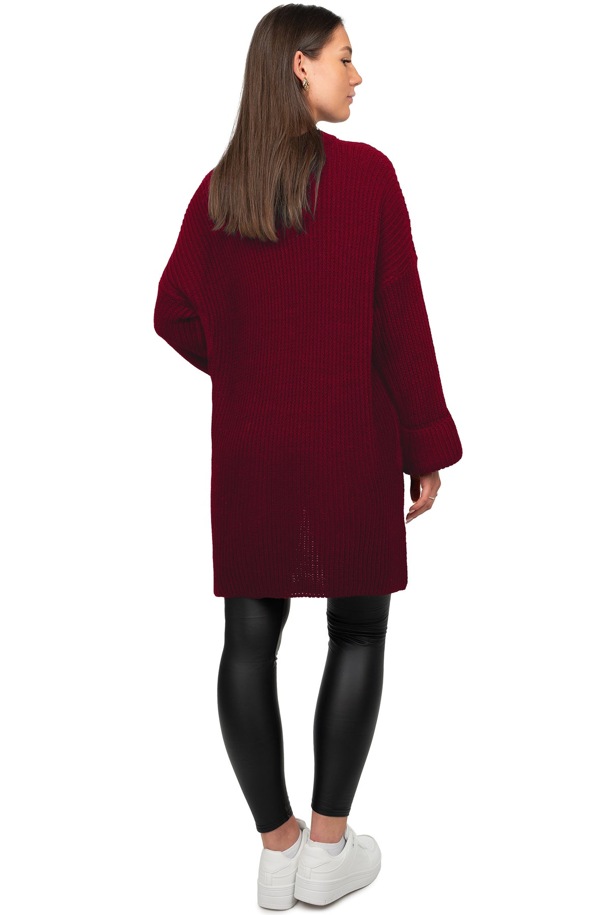 Damen Relaxed Fit Pullover in Bordeaux – Reichstadt – Ansicht 3
