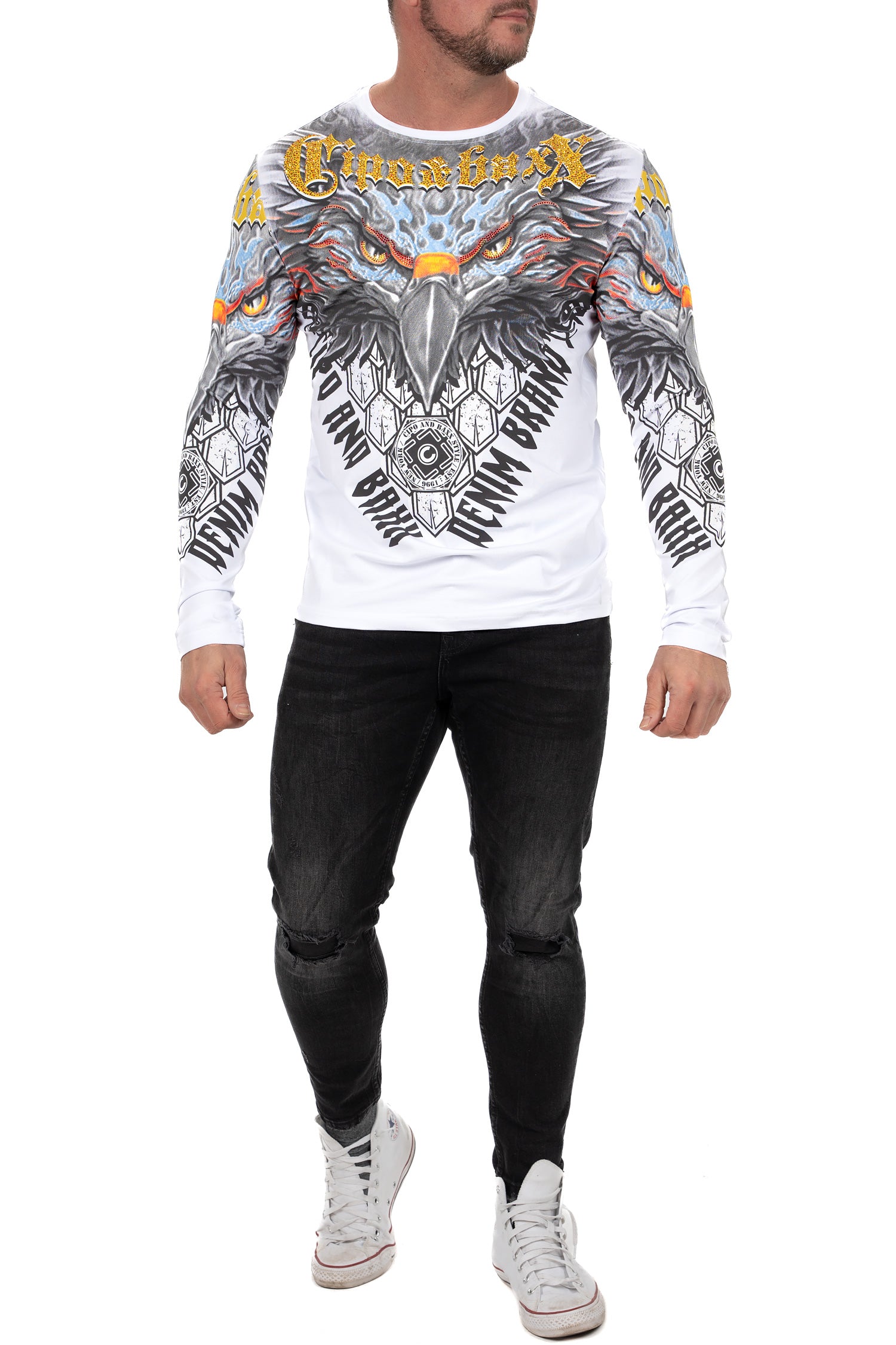 Herren Regular Fit Longsleeve CL488 - White