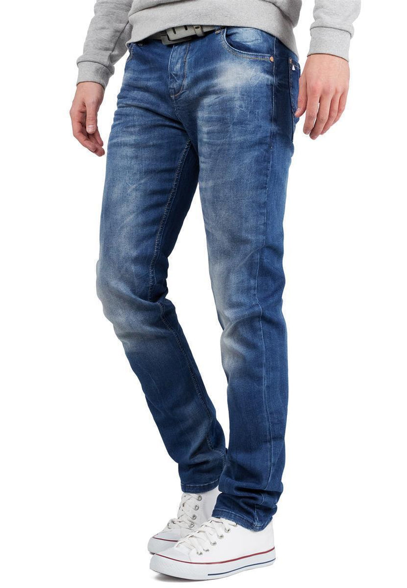 Herren Regular Fit Jeans Stonewashed CD319B - Blue