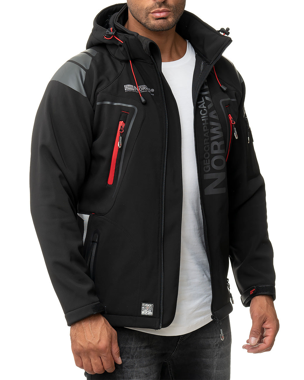 Herren Regular Fit Softshelljacke techno men Black - mehrfarbig