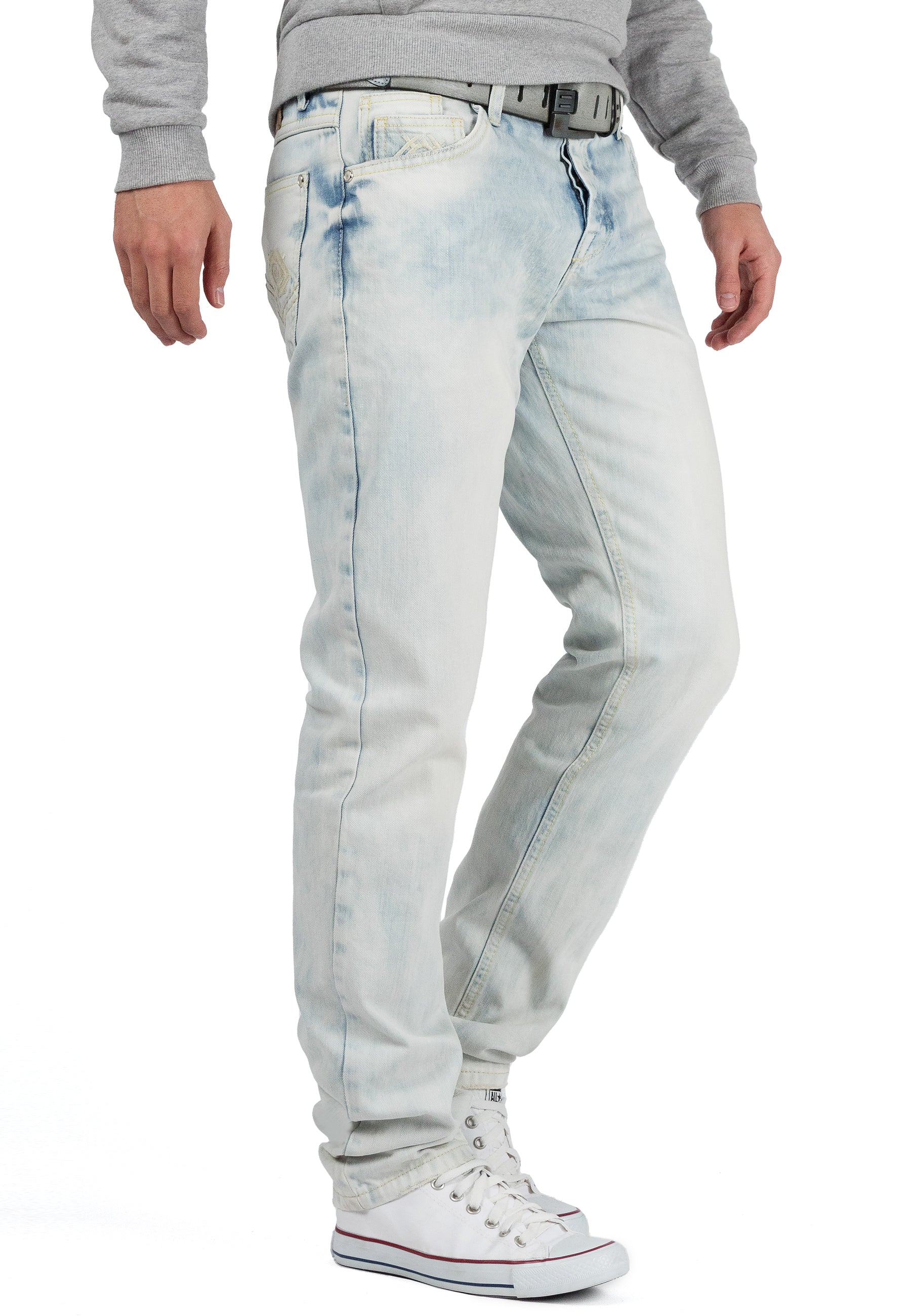 Herren Regular Fit Jeans Stonewashed CD319X - Light Blue