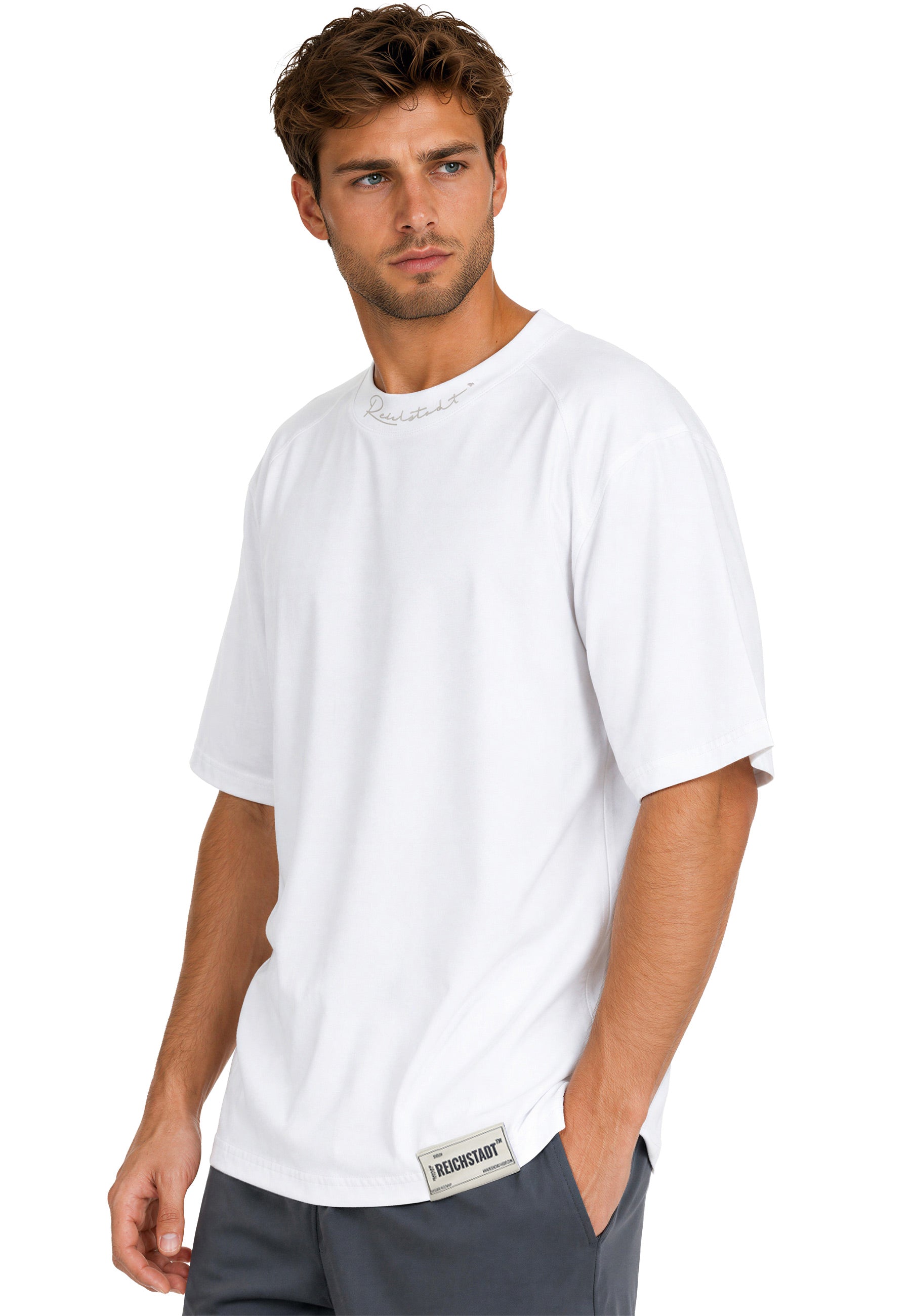 Herren Relaxed Fit T-Shirt 23RS041 - White