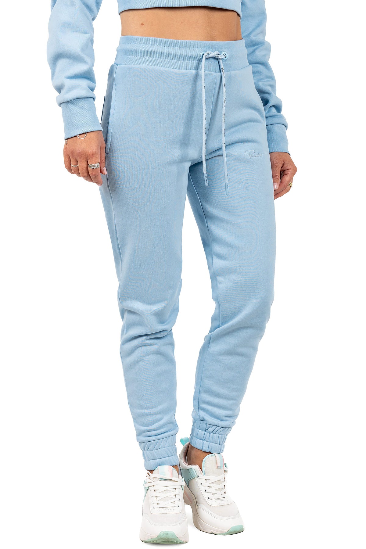 Damen Slim Fit Jogginghose Marken-Stick in Baby Blue – Reichstadt – Ansicht 4
