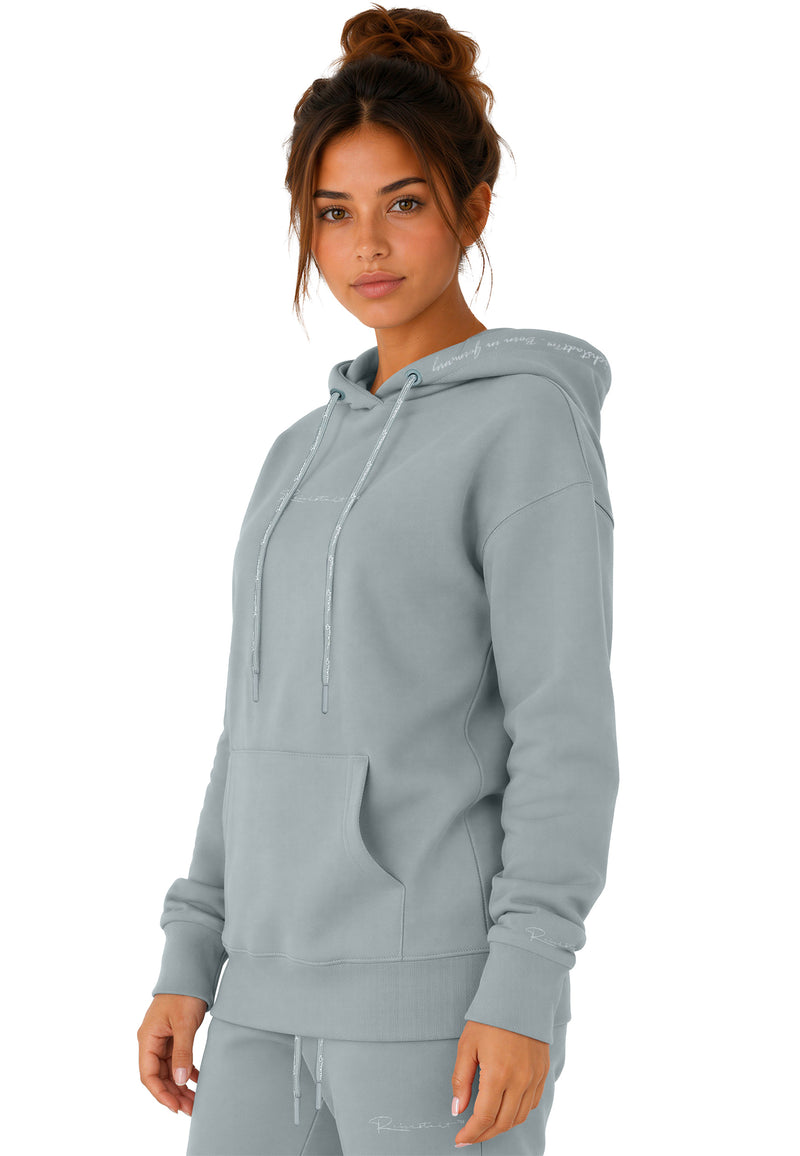 Damen Relaxed Fit Hoodie Marken-Stick 23RSW038 - Grey