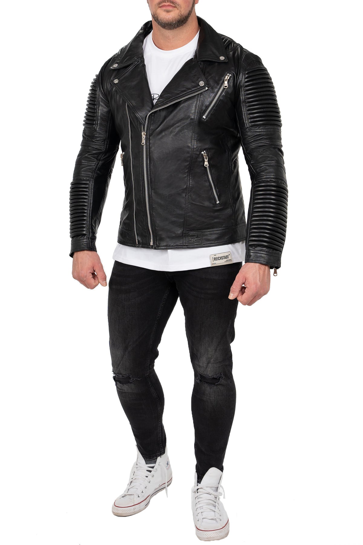 Herren Slim Fit Jacke in Black – Reichstadt – Ansicht 5