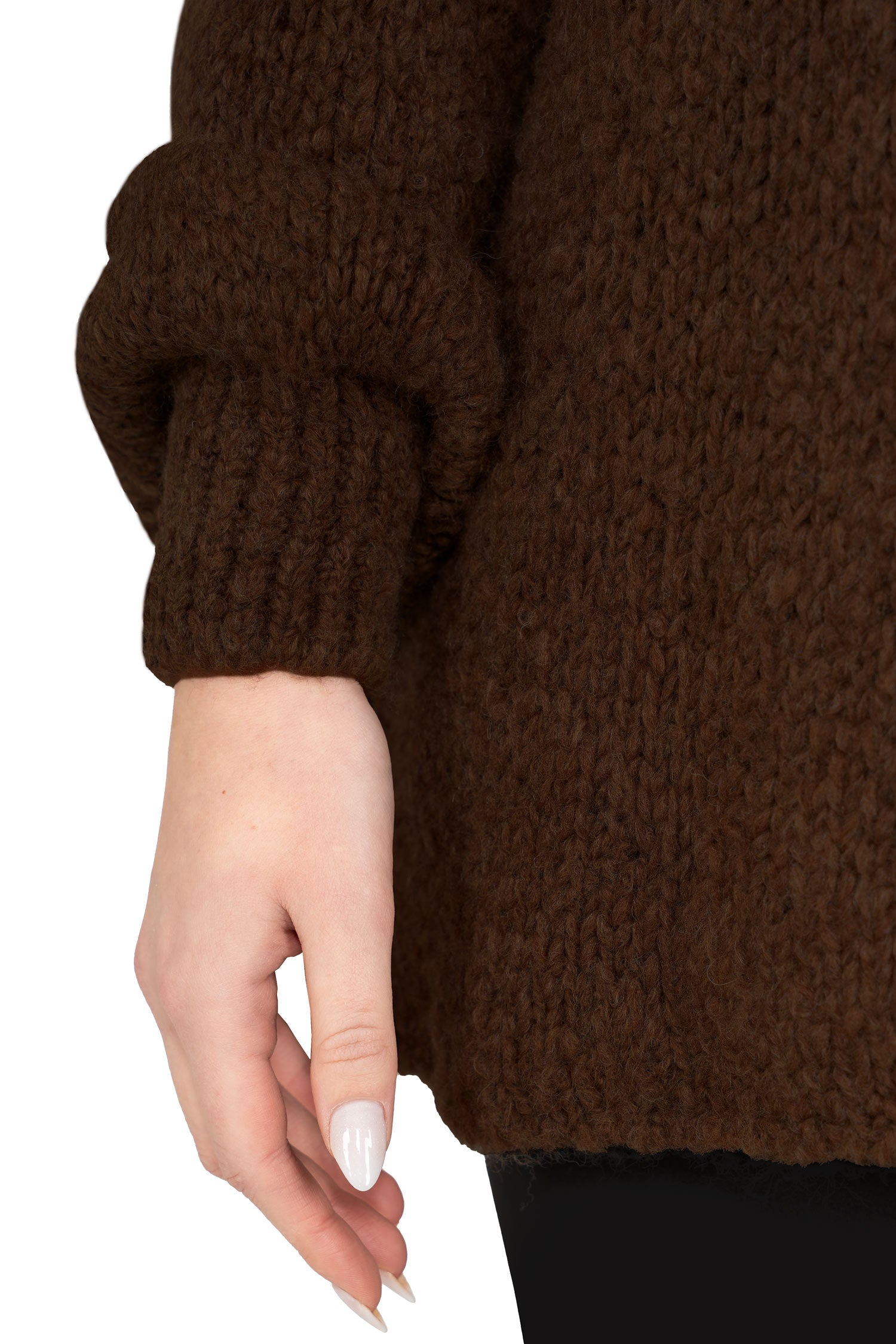 Damen Relaxed Fit Strickpullover 25RSW095 - Brown