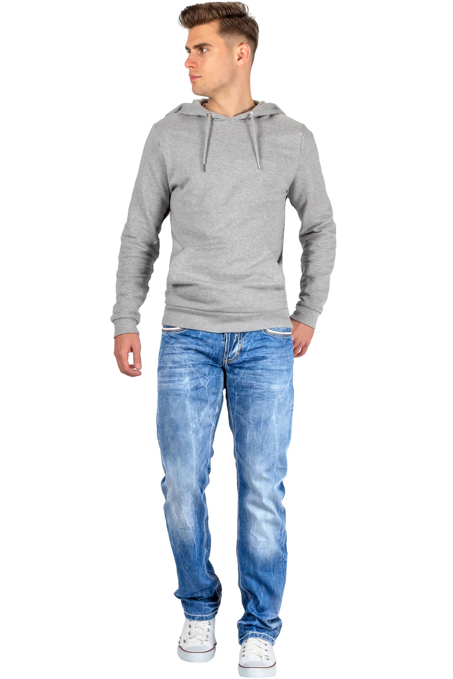 Herren Regular Fit Jeans Stonewashed C0595 - Blue