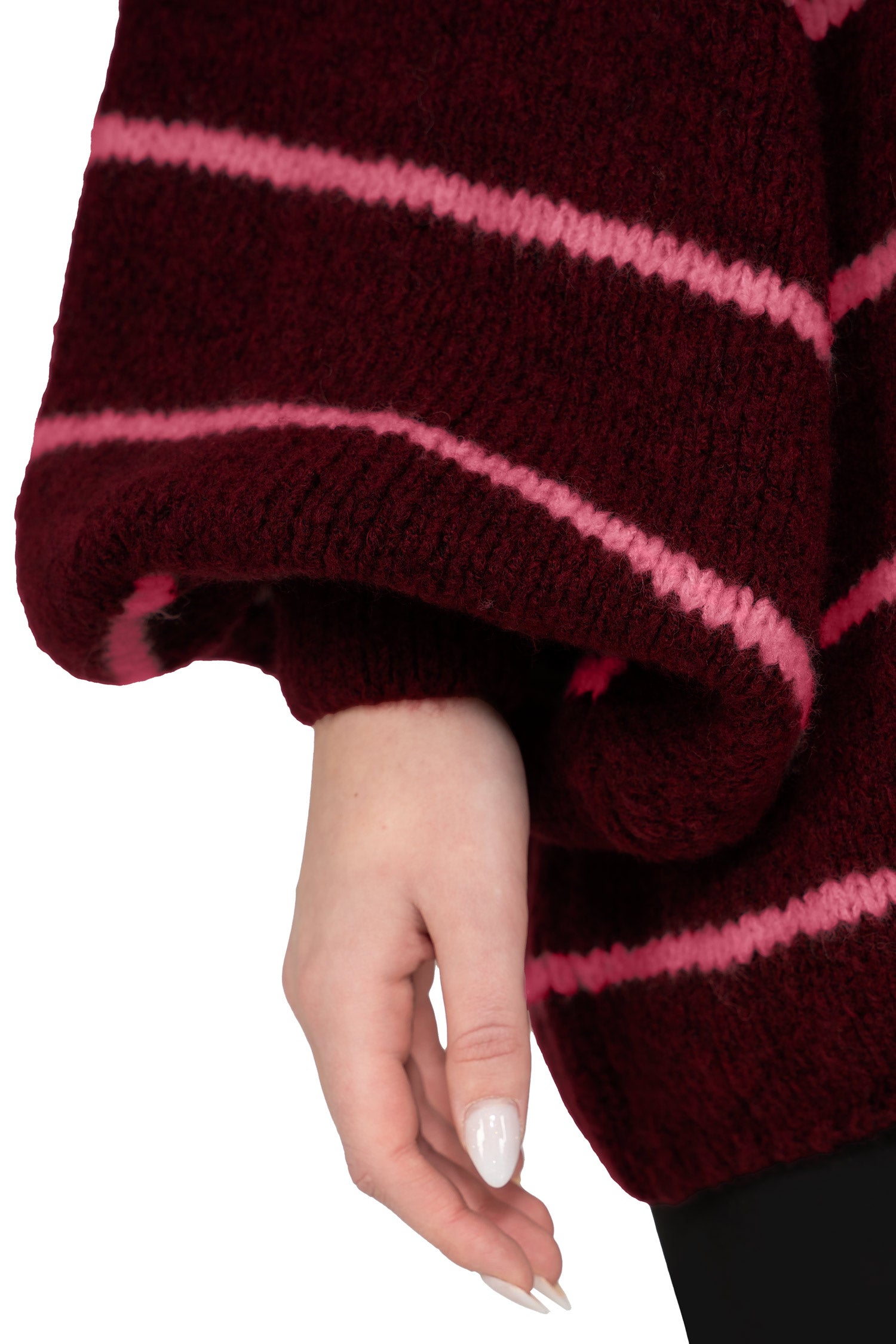 Damen Relaxed Fit Cardigan 25RSW088 - Bordeaux-Rosa