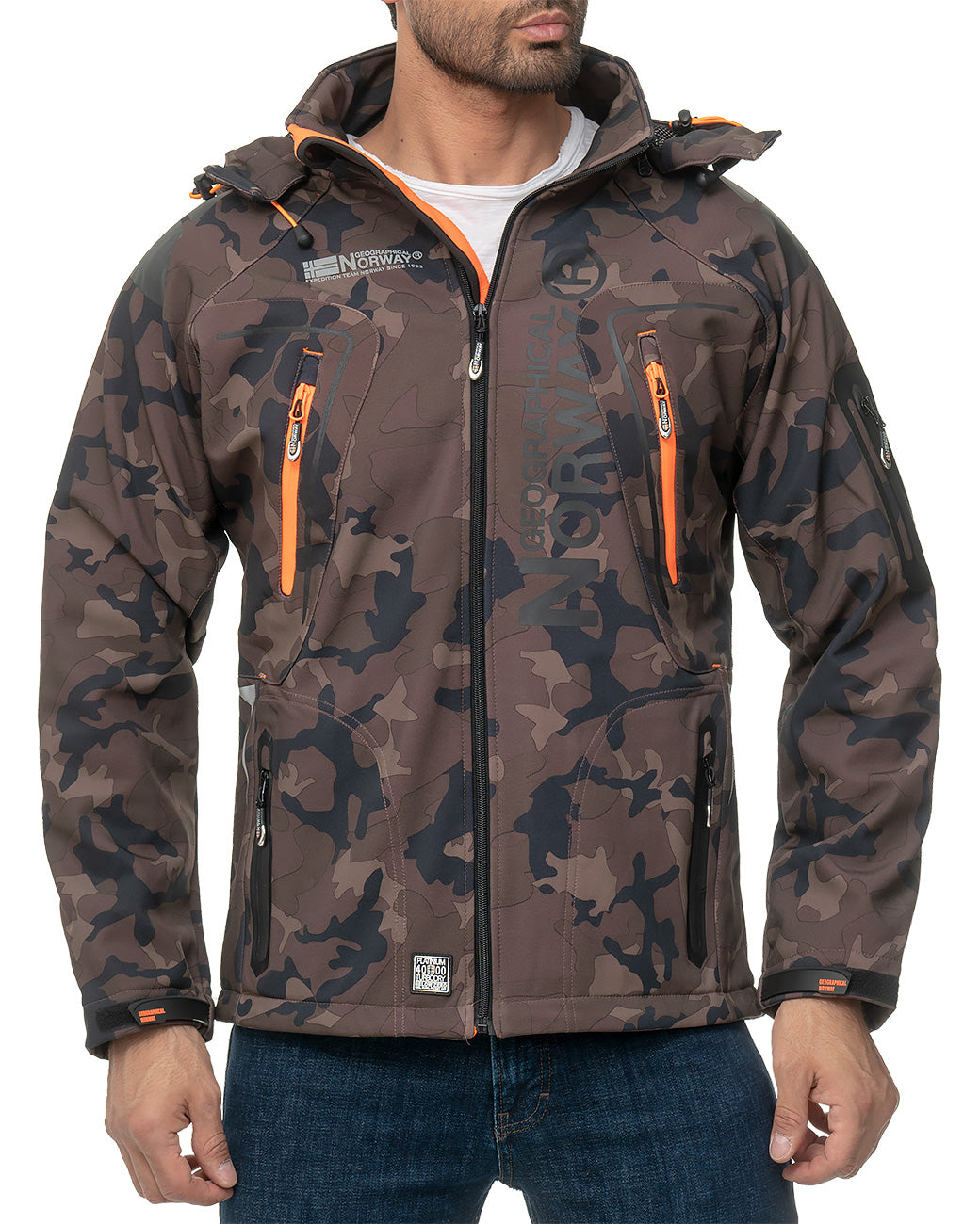 Herren Regular Fit Softshelljacke techno men - Khaki