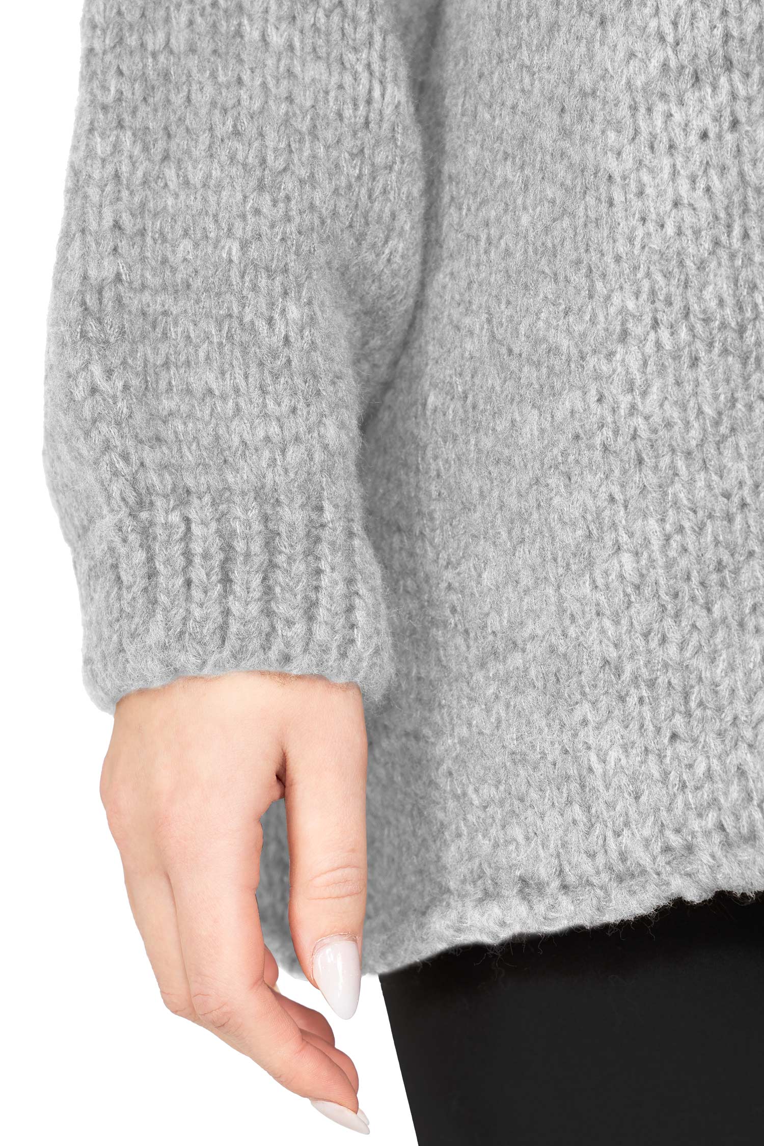 Damen Relaxed Fit Strickpullover 25RSW095 - Grey