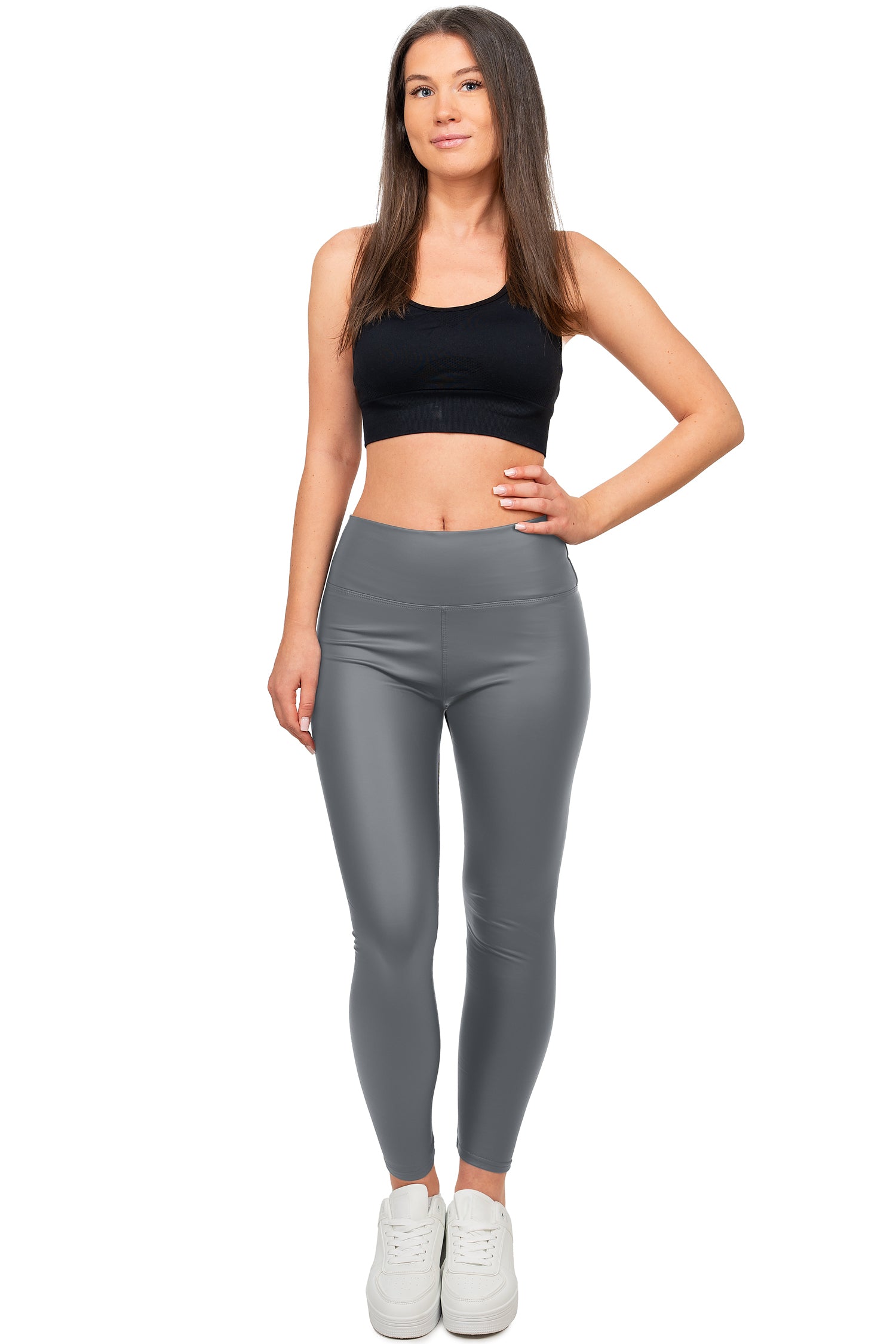 Damen Skinny Fit Hose High Waist 25RSW066 - Grey
