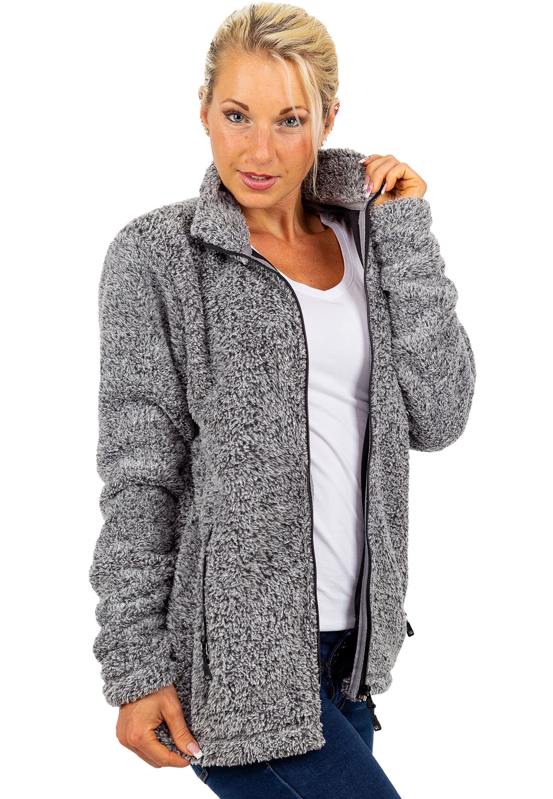 Damen Regular Fit Fleecejacke Kuschelig 22RSW002 - Granit