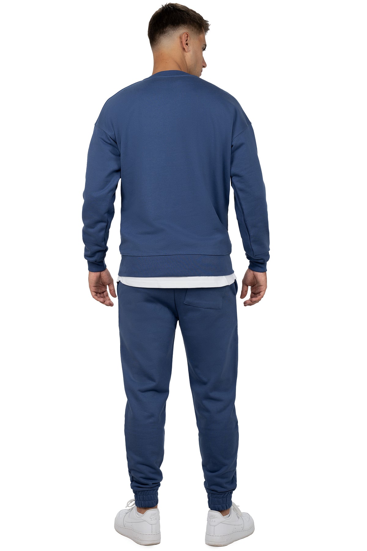 Herren Regular Fit Pullover Logo-Stitching in Dark Blue – Reichstadt – Ansicht 6